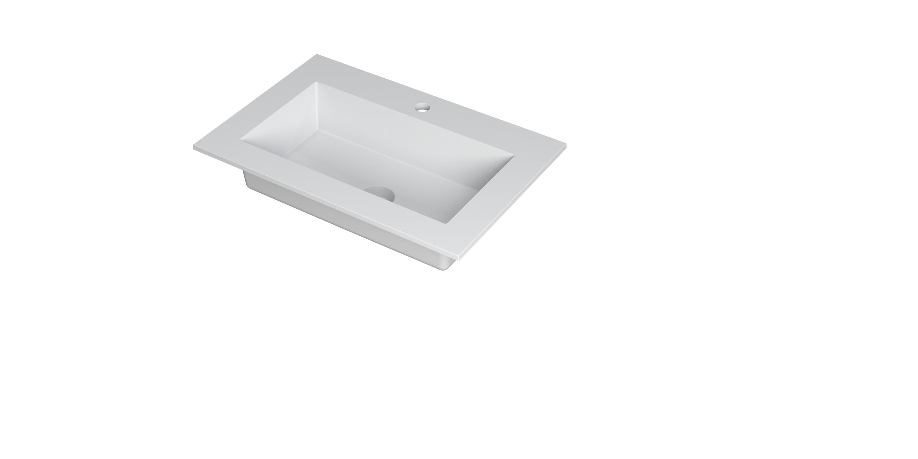 Ink Kraft meubelwastafel 70x45cm polystone - 1 kraangat - mat wit