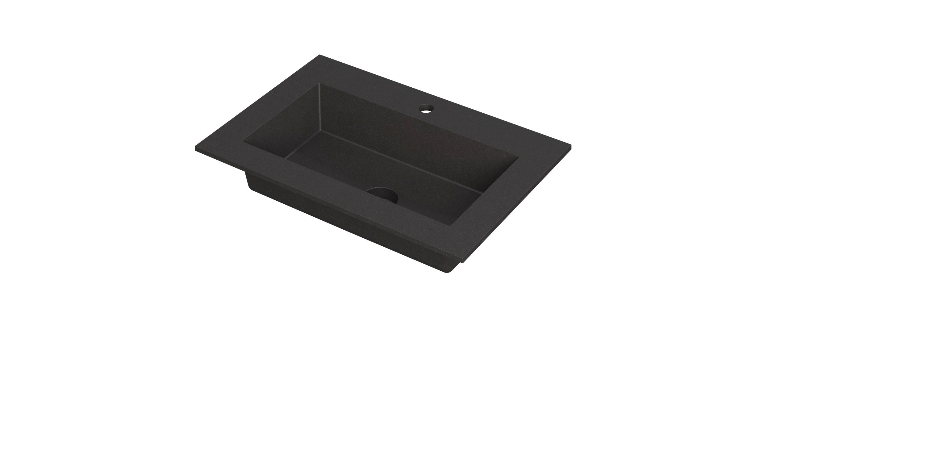 Ink Kraft meubelwastafel 70x45cm quartz - 1 kraangat - zwart