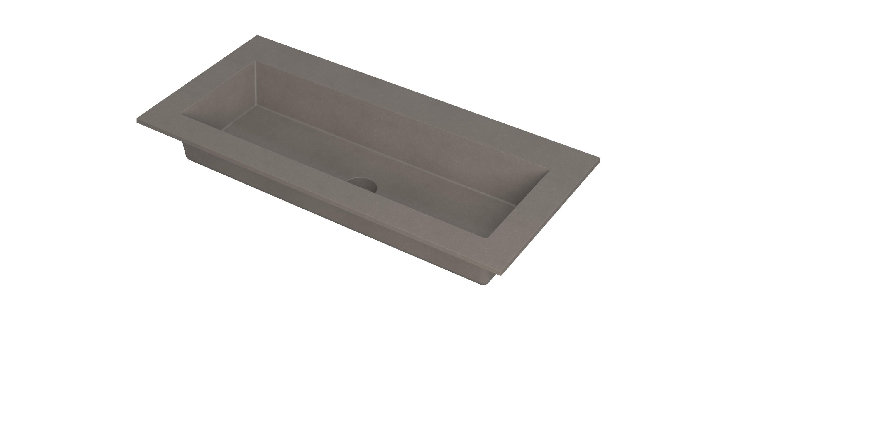 Ink Kraft meubelwastafel 100x45cm quartz - zonder kraangaten - beton