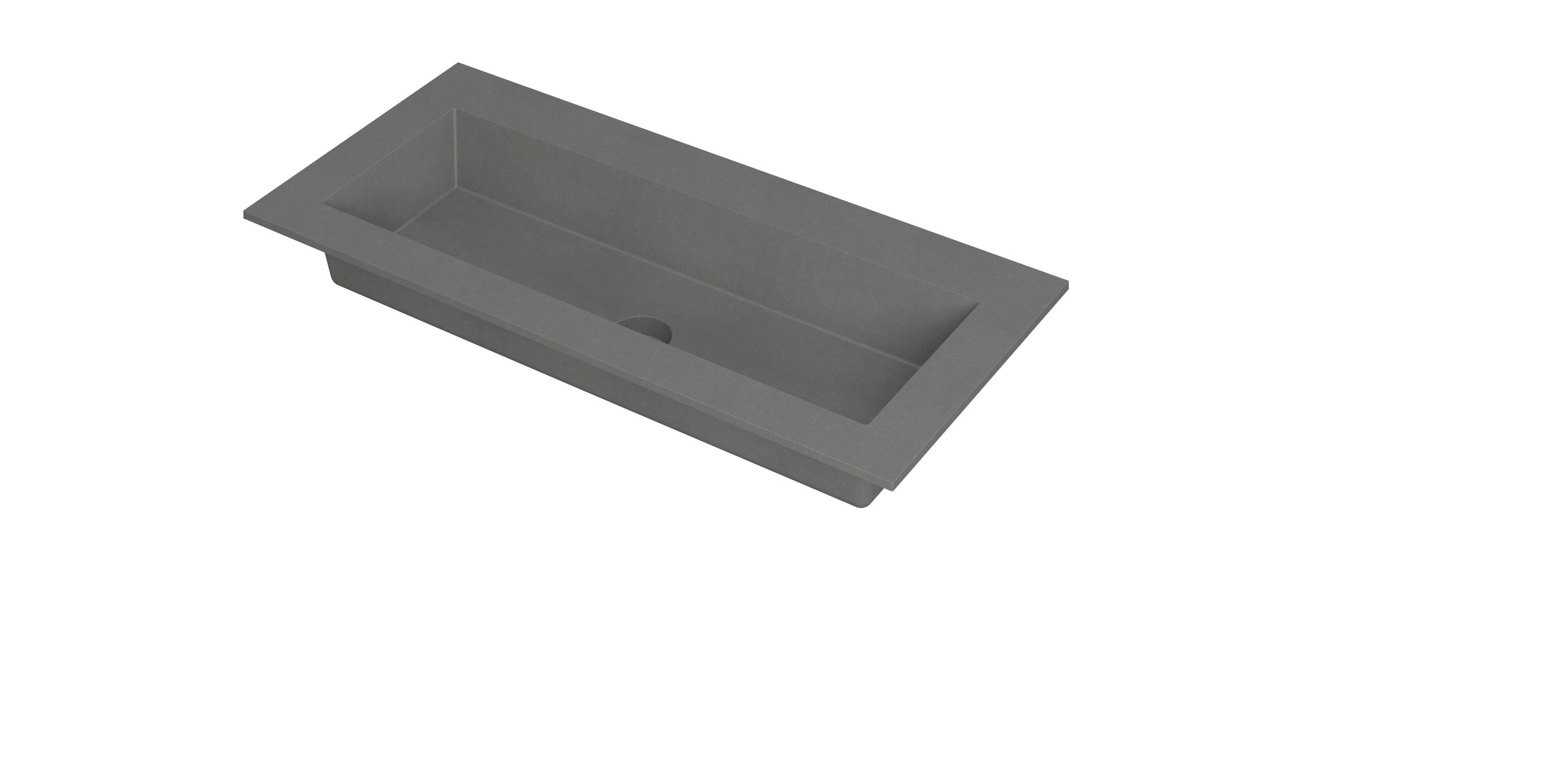 Ink Kraft meubelwastafel 100x45cm - zonder kraangat - Quartz grijs - 3417224
