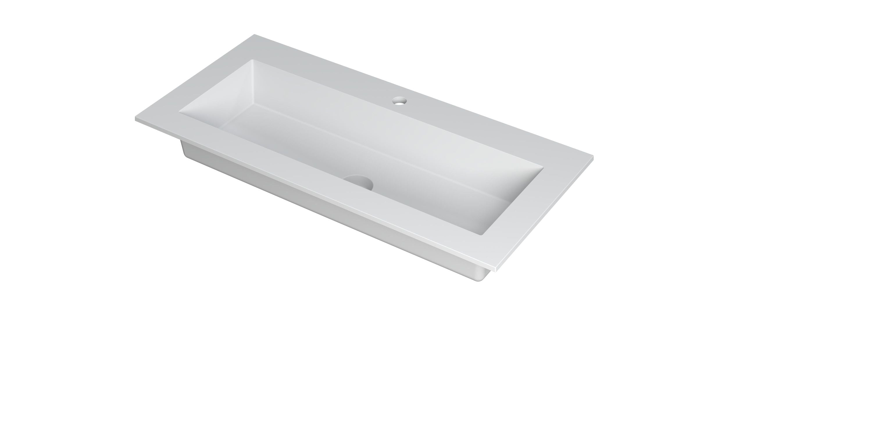 Ink Kraft meubelwastafel 100x45cm polystone - 1 kraangat - mat wit