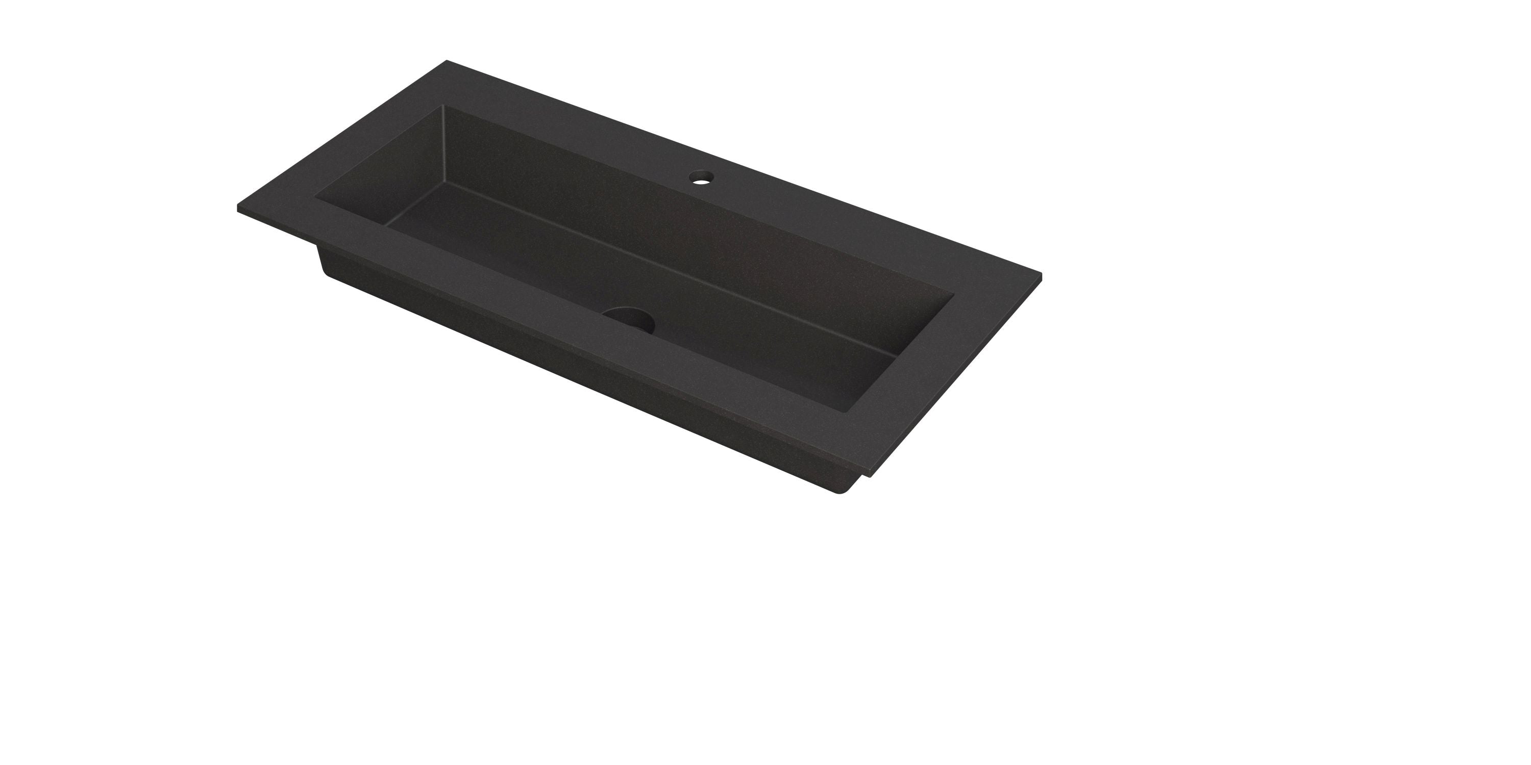 Ink Kraft meubelwastafel 100x45cm quartz - 1 kraangat - zwart