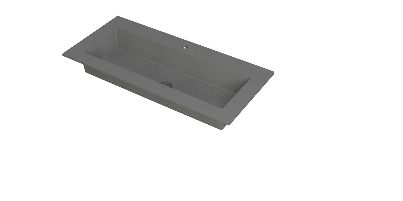 Ink Kraft meubelwastafel 100x45cm - 1 kraangat - Quartz grijs - 3417234