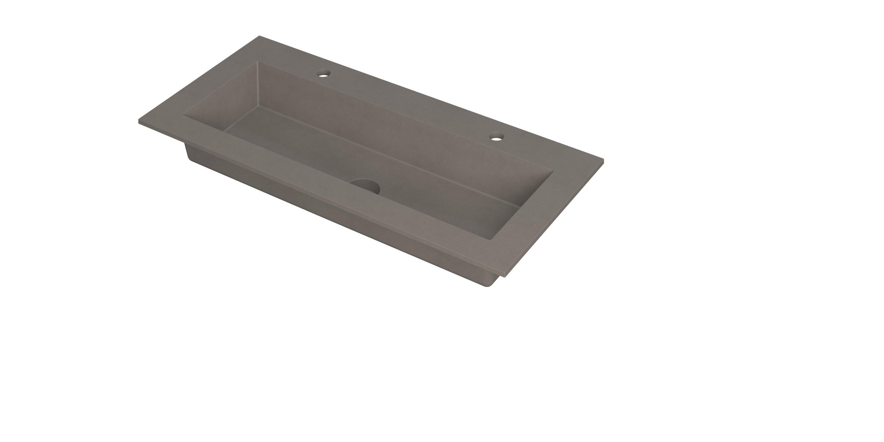 Ink Kraft meubelwastafel 100x45cm quartz - 2 kraangaten - beton