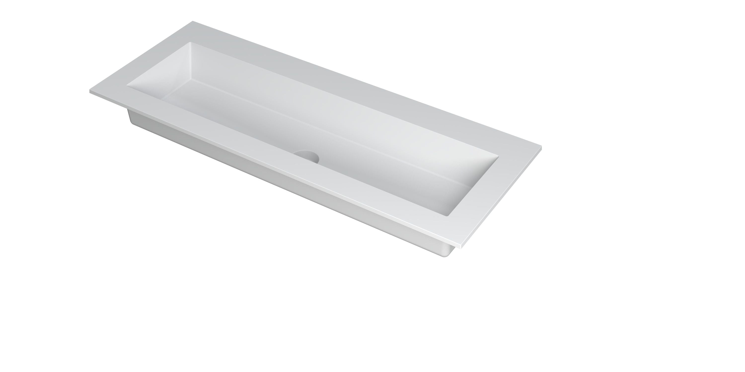 Ink Kraft meubelwastafel 120x45cm polystone - zonder kraangat - mat wit