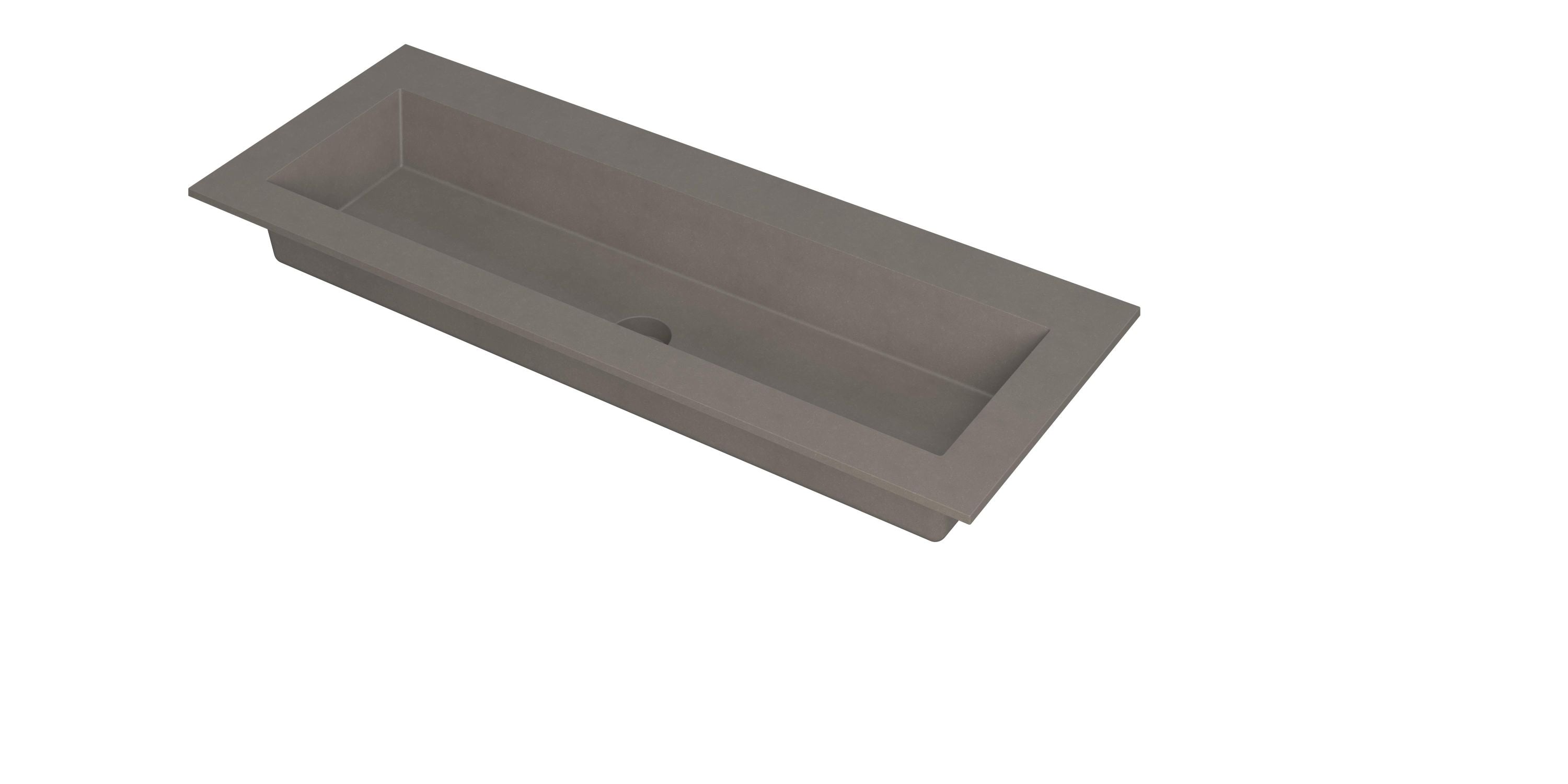 Ink Kraft meubelwastafel 120x45cm quartz - zonder kraangaten - beton