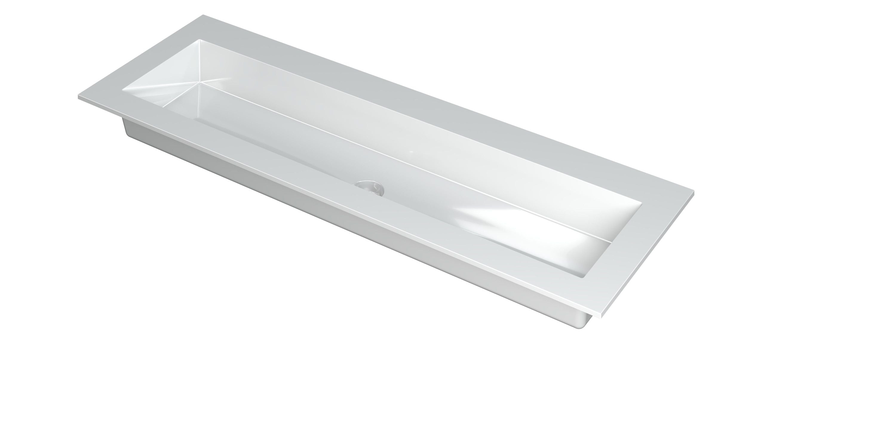 Ink Kraft meubelwastafel 140x45cm polystone - centraal - zonder kraangat - glans wit
