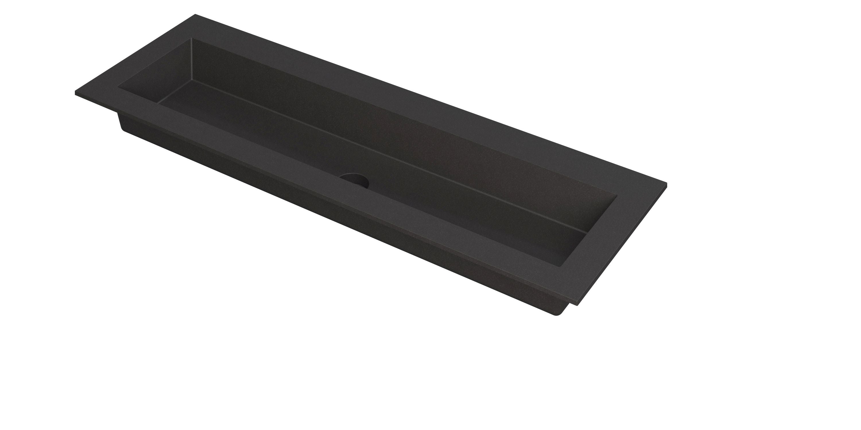 Ink Kraft meubelwastafel 140x45cm quartz - zonder kraangat - zwart