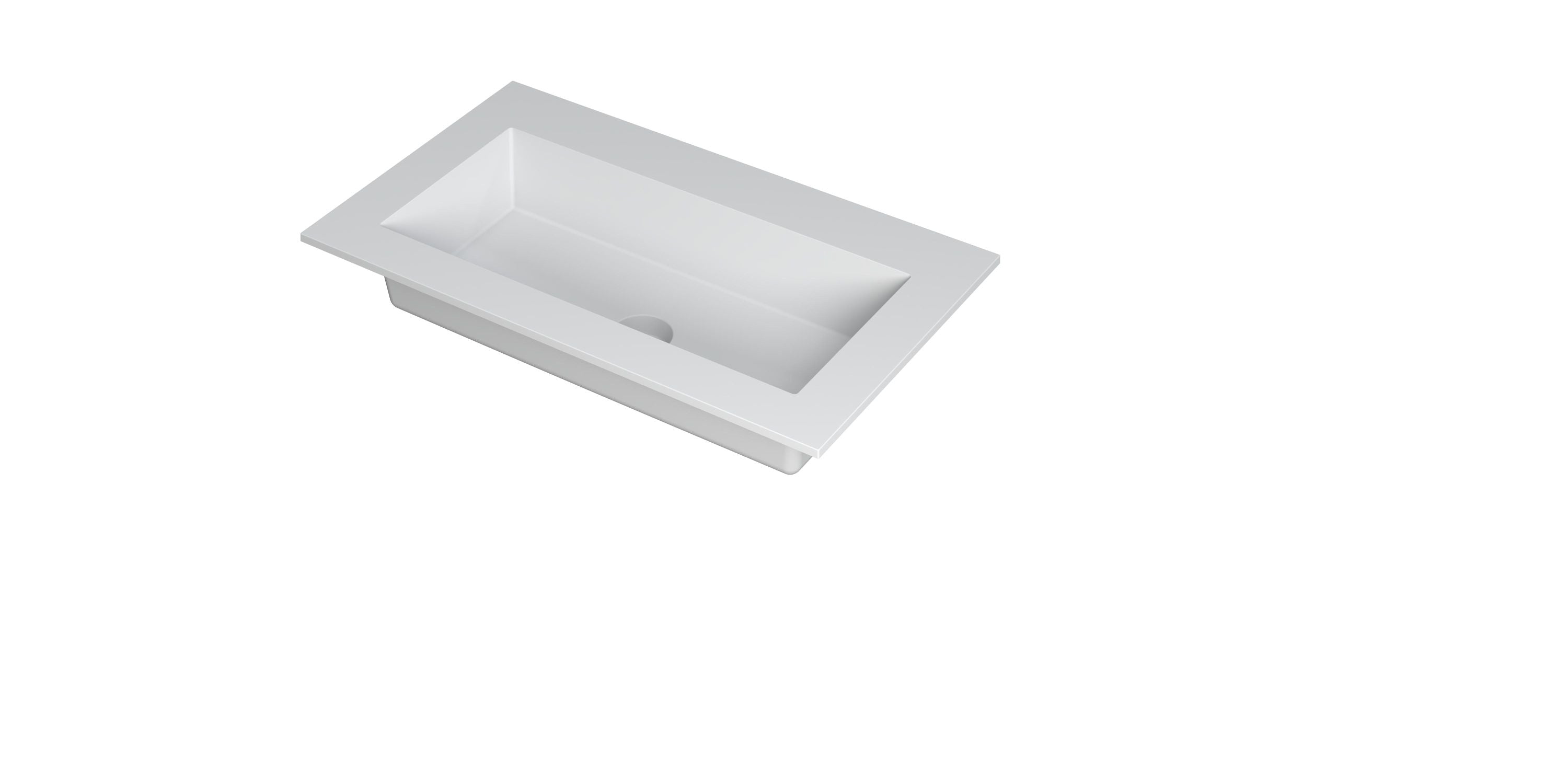 Ink Kraft meubelwastafel 80x45cm polystone - zonder kraangat - mat wit