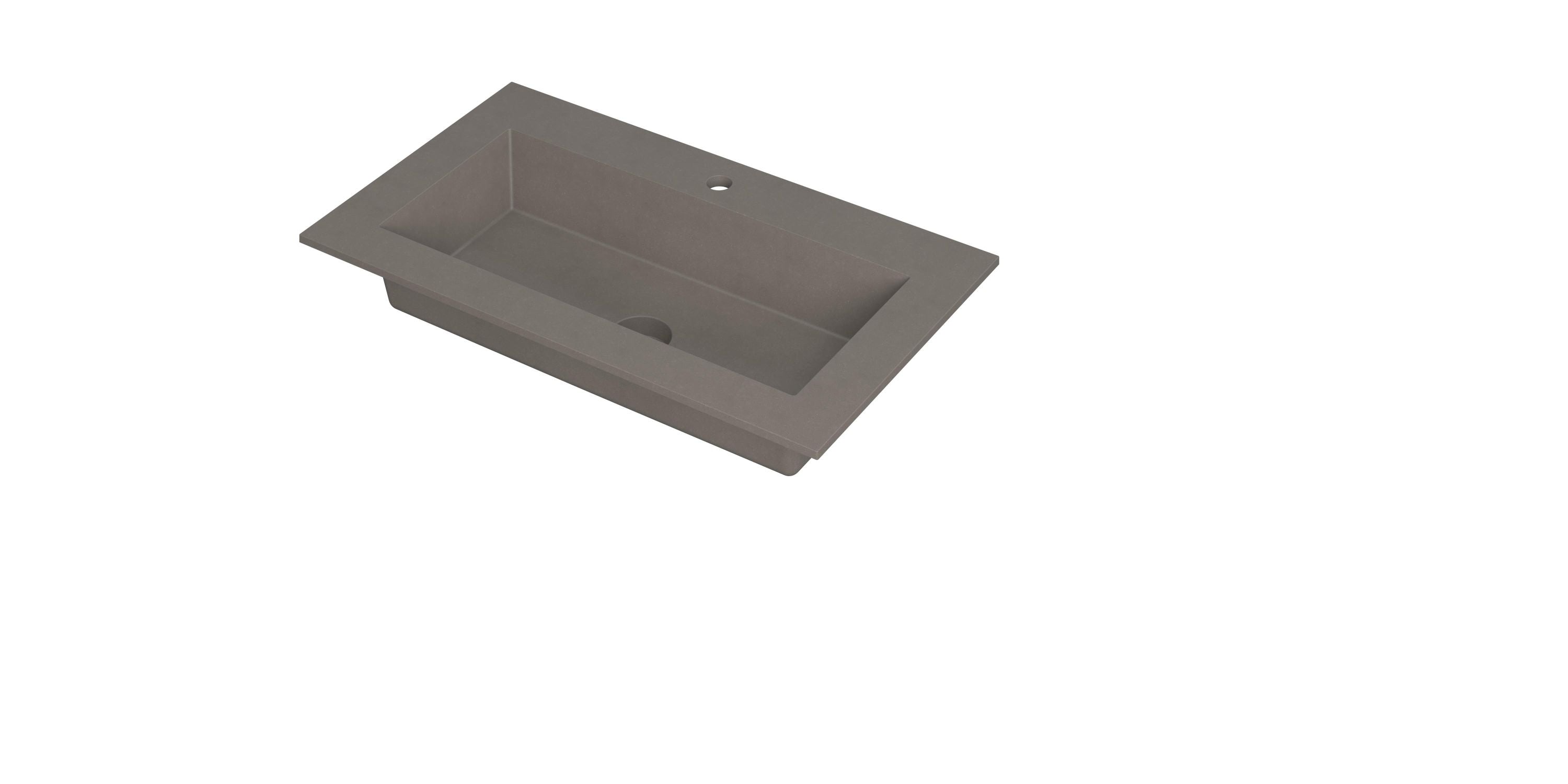 Ink Kraft meubelwastafel 80x45cm quartz - 1 kraangat - beton