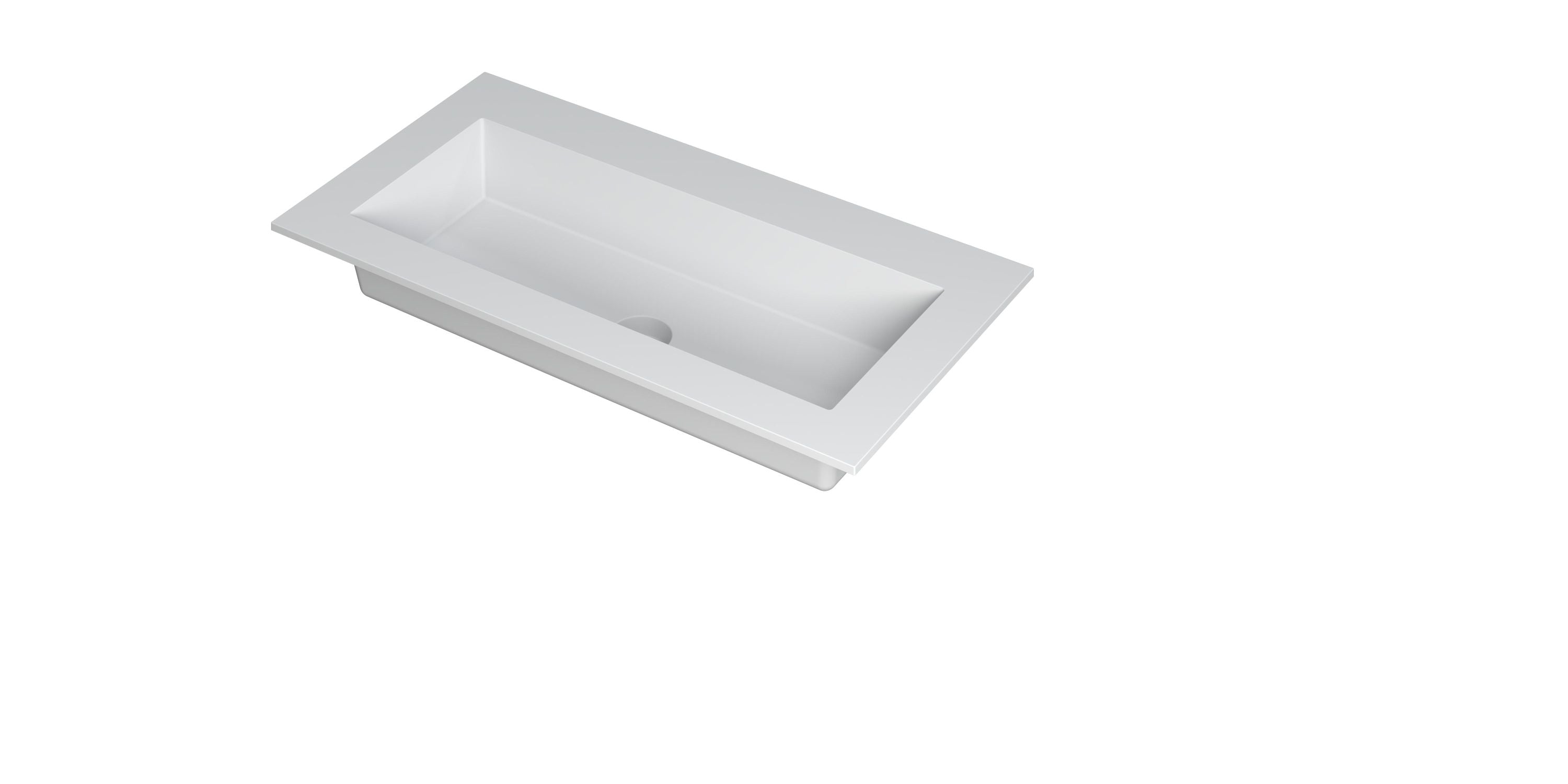 Ink Kraft meubelwastafel 90x45cm polystone - zonder kraangat - mat wit