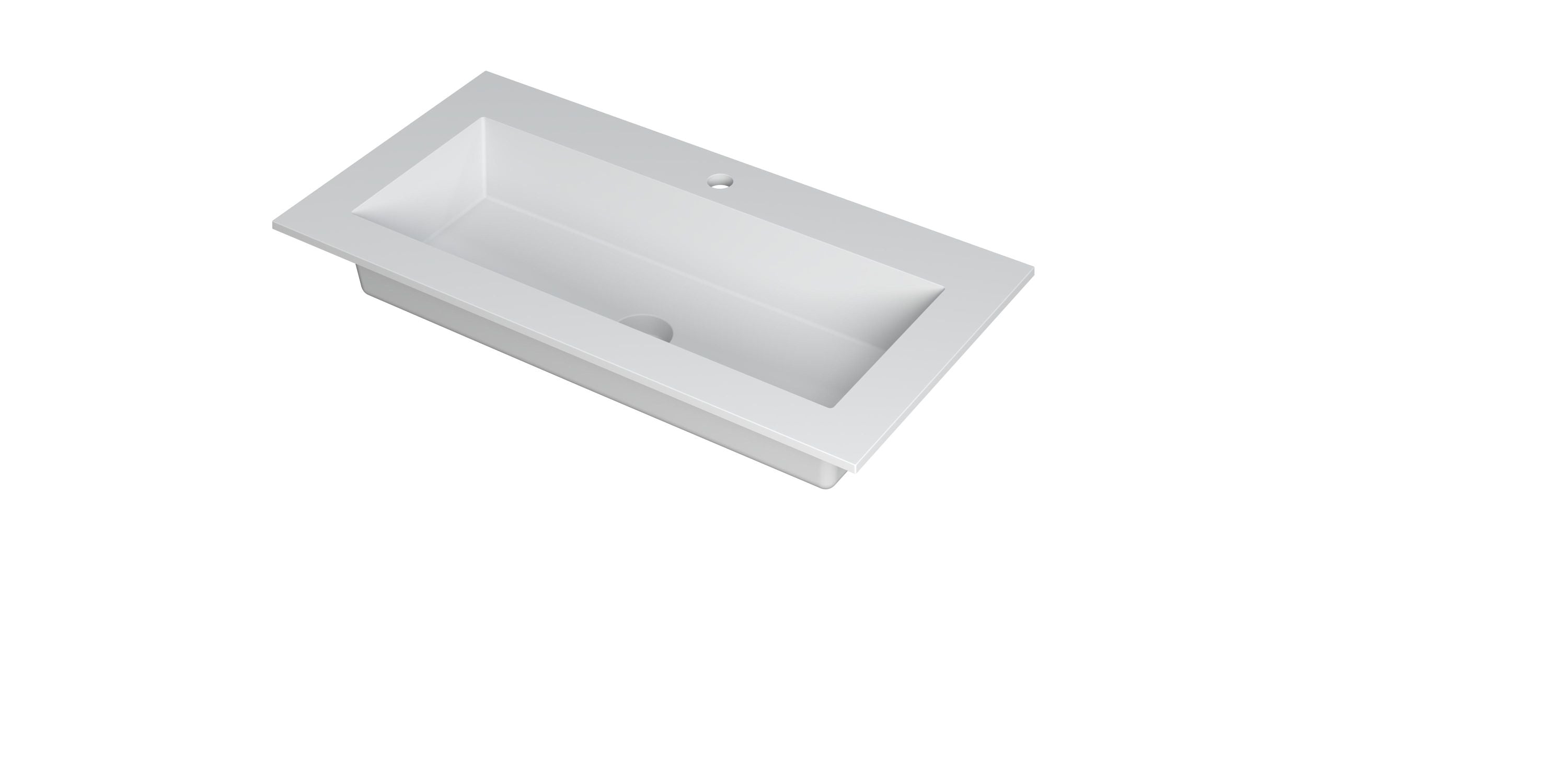 Ink Kraft meubelwastafel 90x45cm polystone - 1 kraangat - mat wit