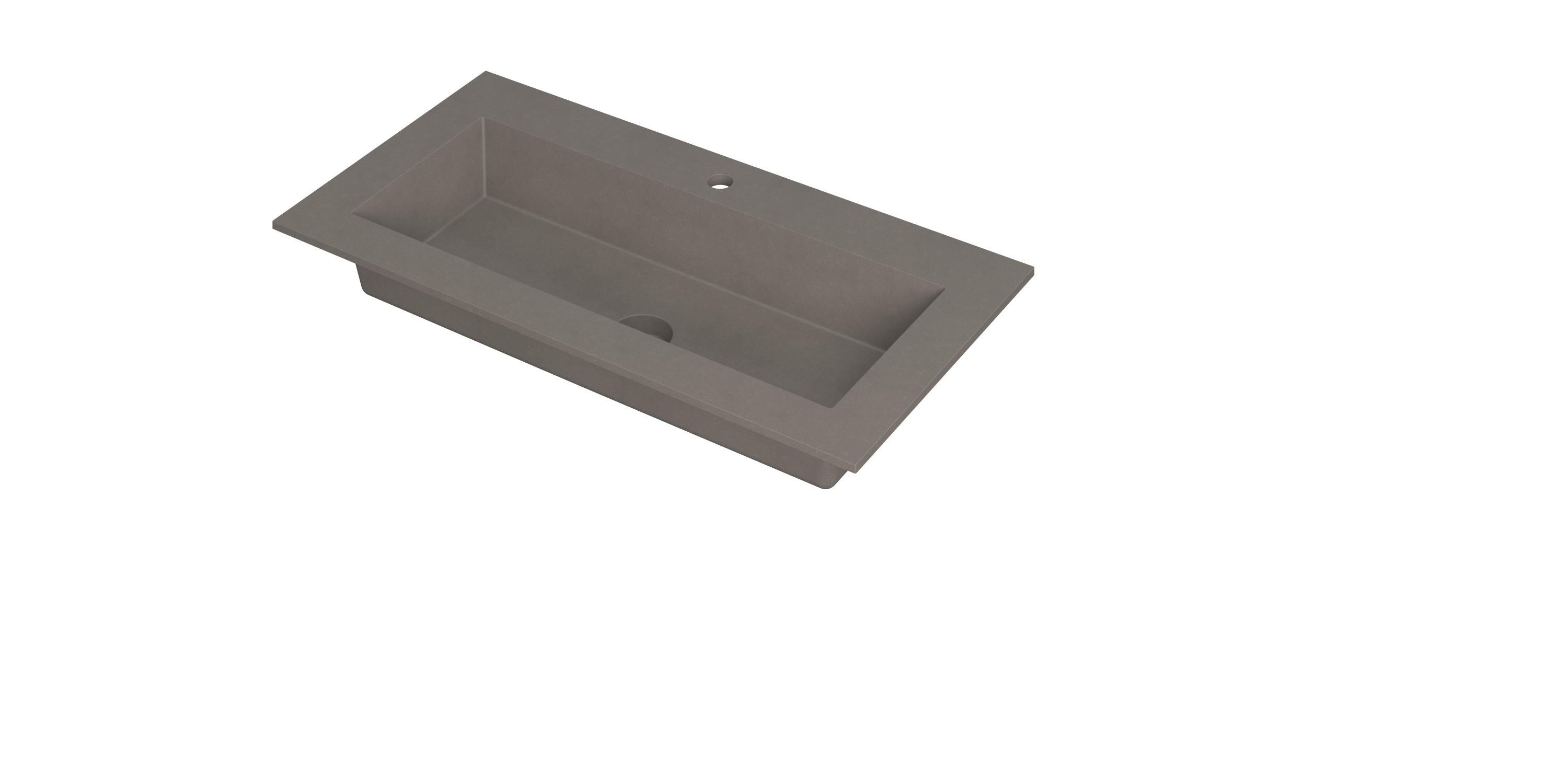 Ink Kraft meubelwastafel 90x45cm quartz - 1 kraangat - beton