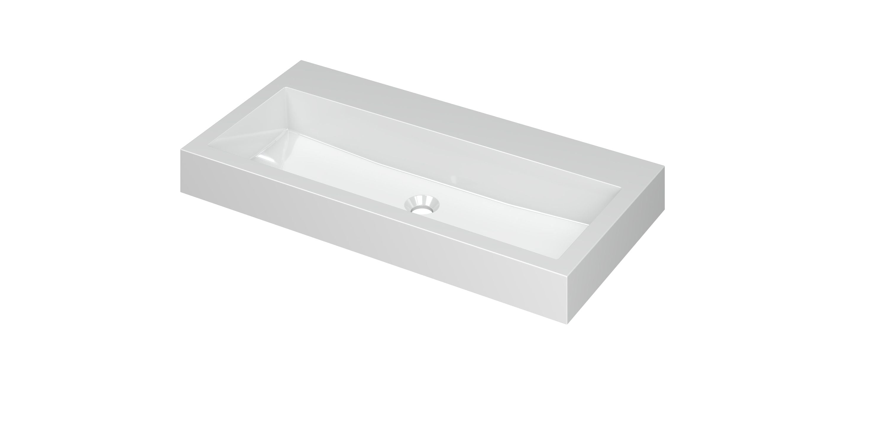 Ink Momento meubelwastafel 90x45cm polystone - zonder kraangat - glans wit
