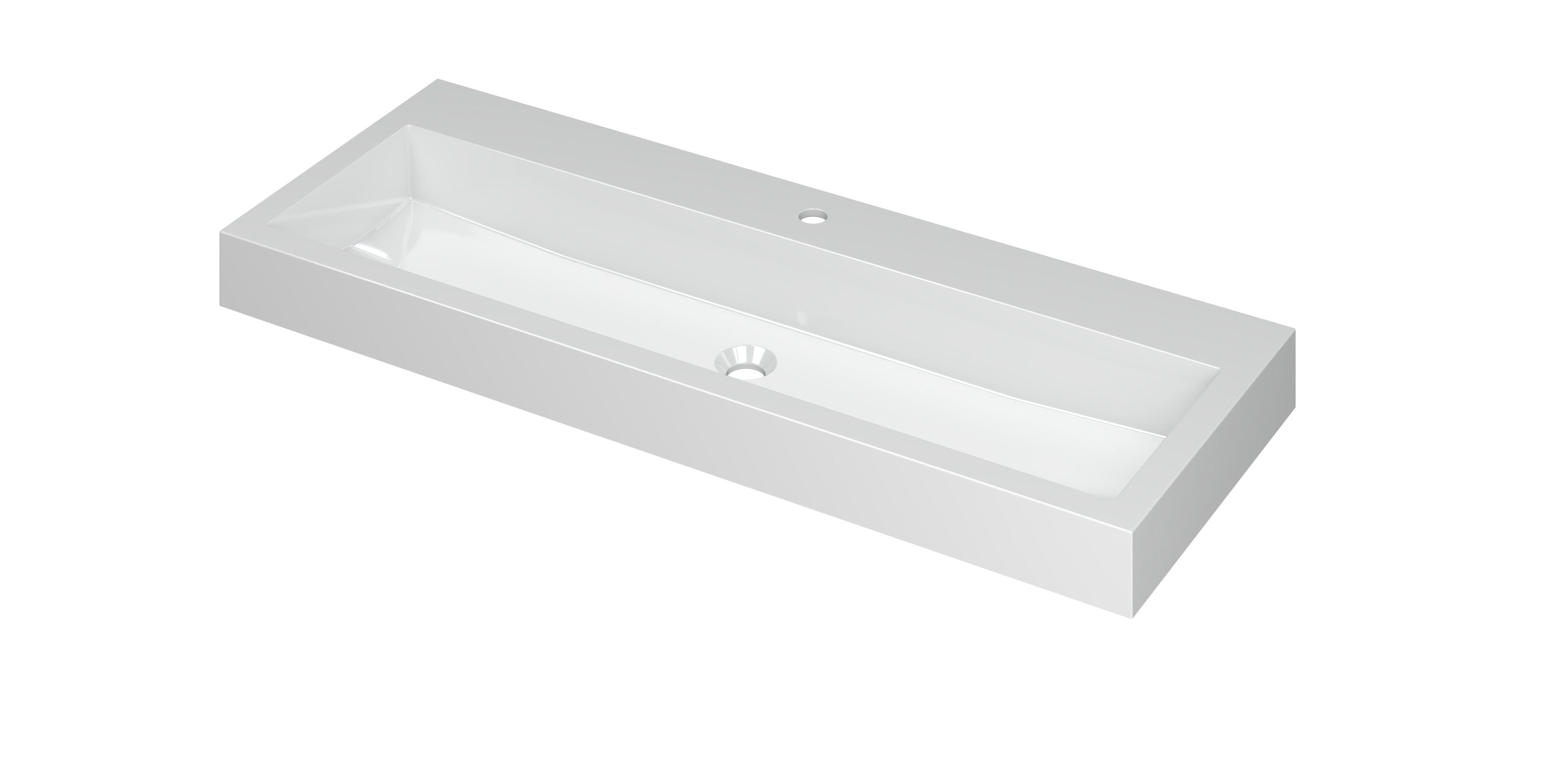 Ink Momento meubelwastafel 120x45cm polystone - centraal - 1 kraangat - glans wit