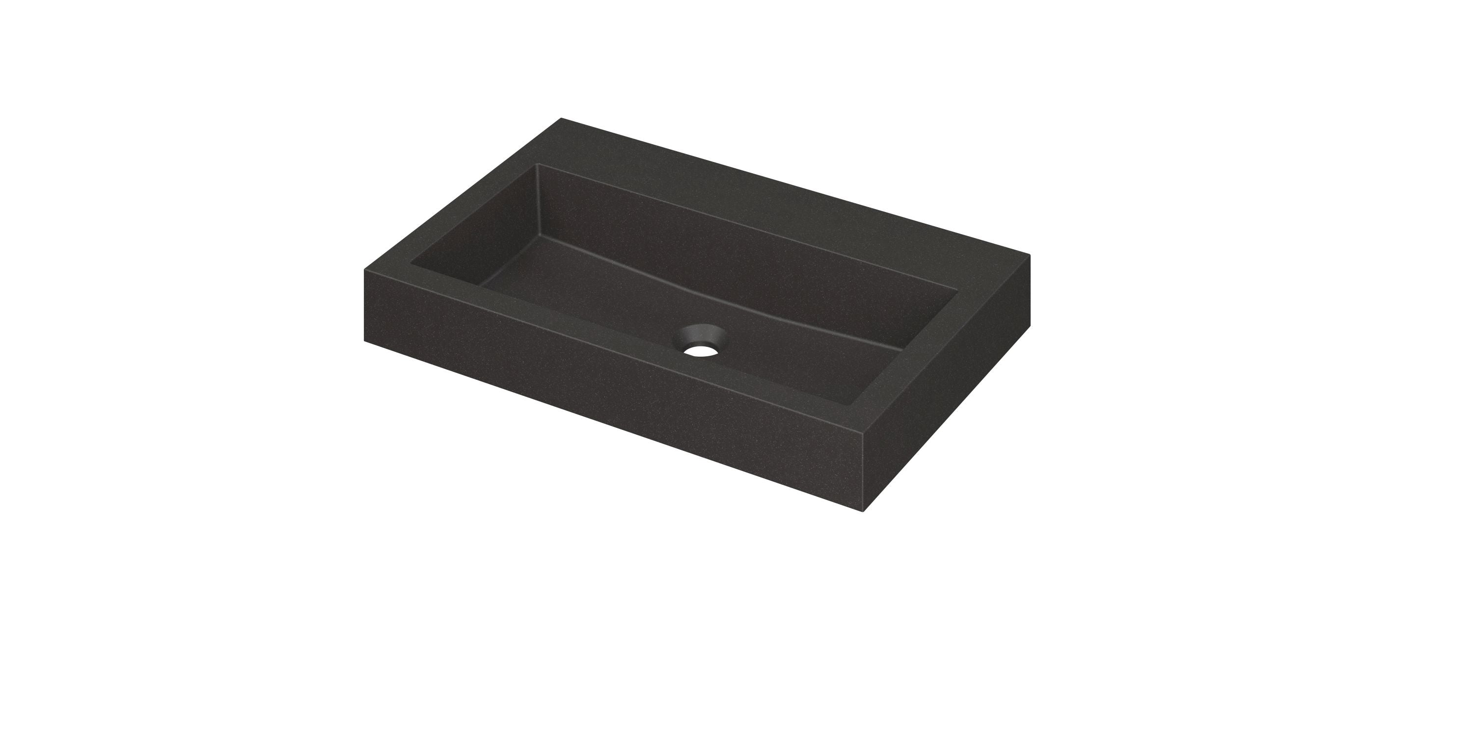 Ink Momento meubelwastafel 70x45cm quartz - zonder kraangat - zwart