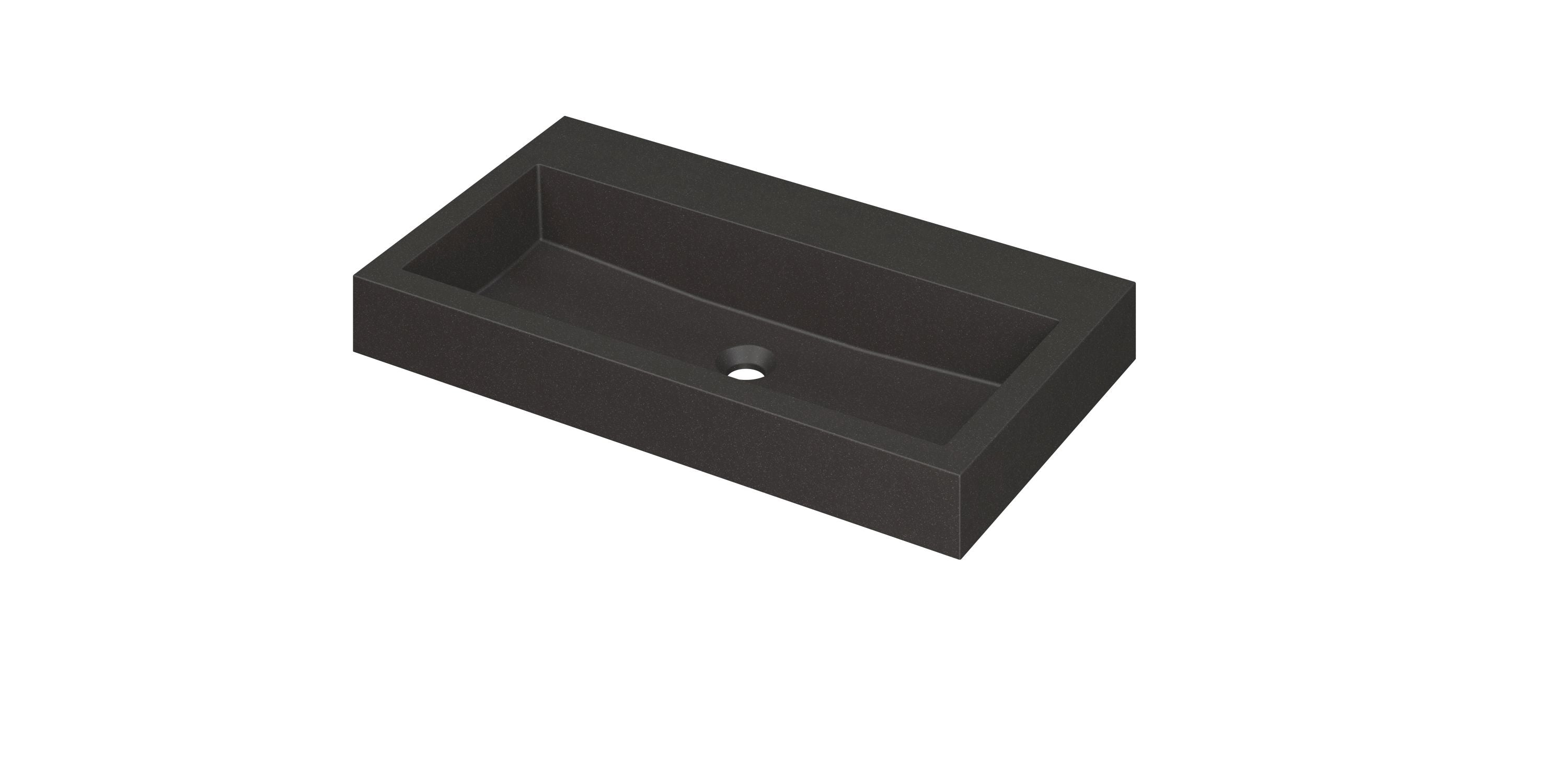 Ink Momento meubelwastafel 80x45cm quartz - zonder kraangat - zwart