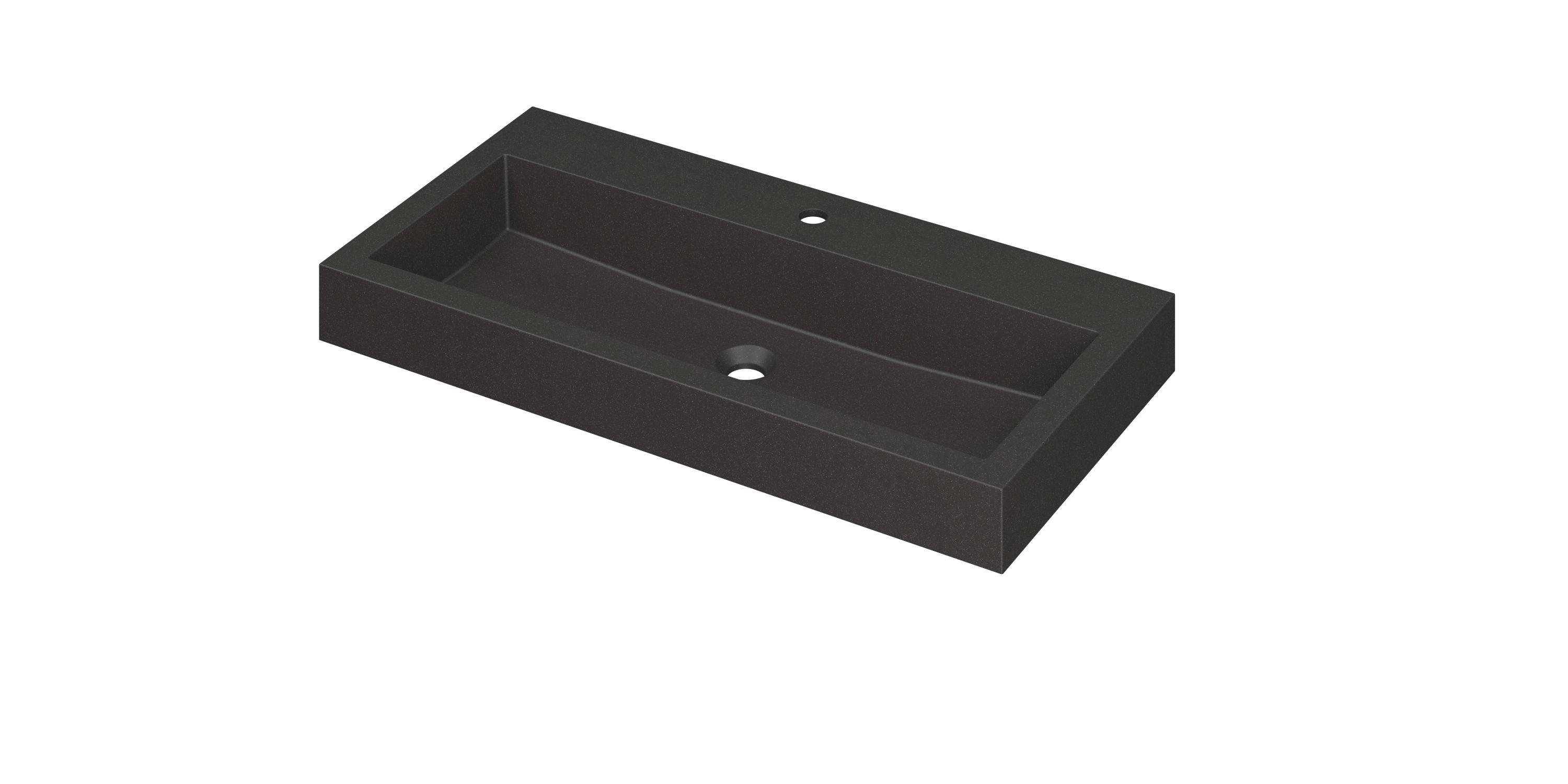 Ink Momento meubelwastafel 90x45cm quartz - 1 kraangat - zwart