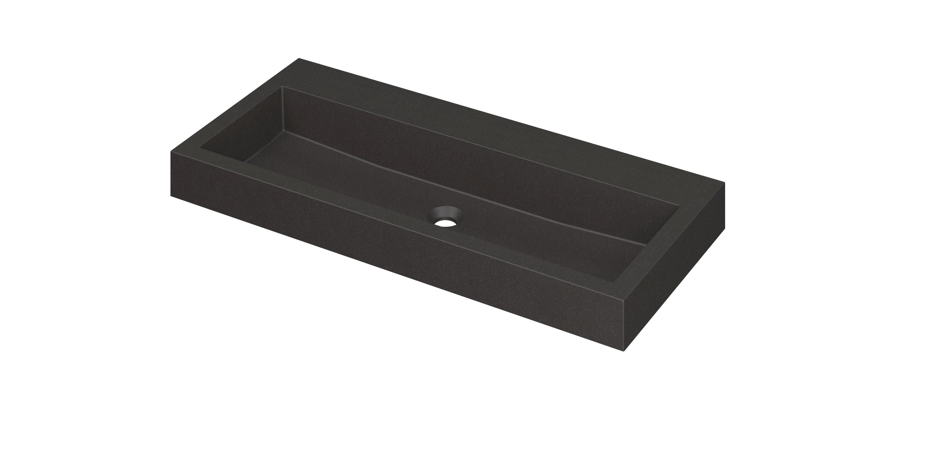 Ink Momento meubelwastafel 100x45cm quartz - centraal - zonder kraangaten - zwart