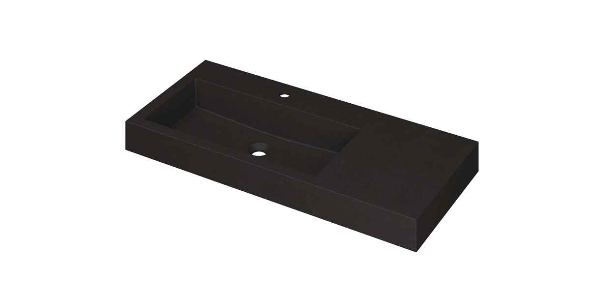 Ink Momento meubelwastafel 100x45cm quartz - links - 1 kraangat - zwart