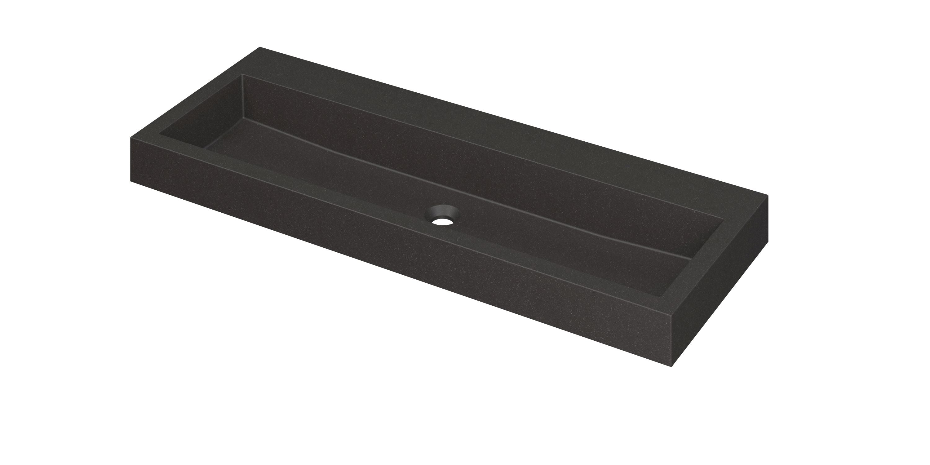 Ink Momento meubelwastafel 120x45cm quartz - centraal - zonder kraangaten - zwart