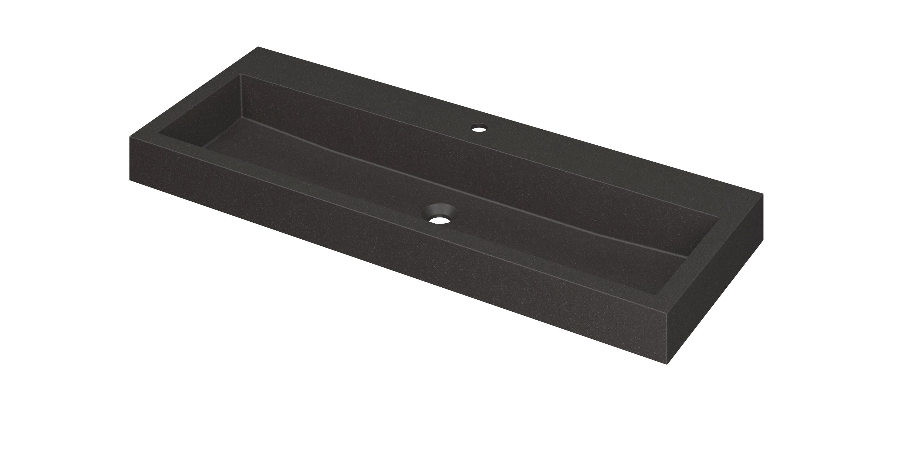 Ink Momento meubelwastafel 120x45cm quartz - centraal - 1 kraangat - zwart