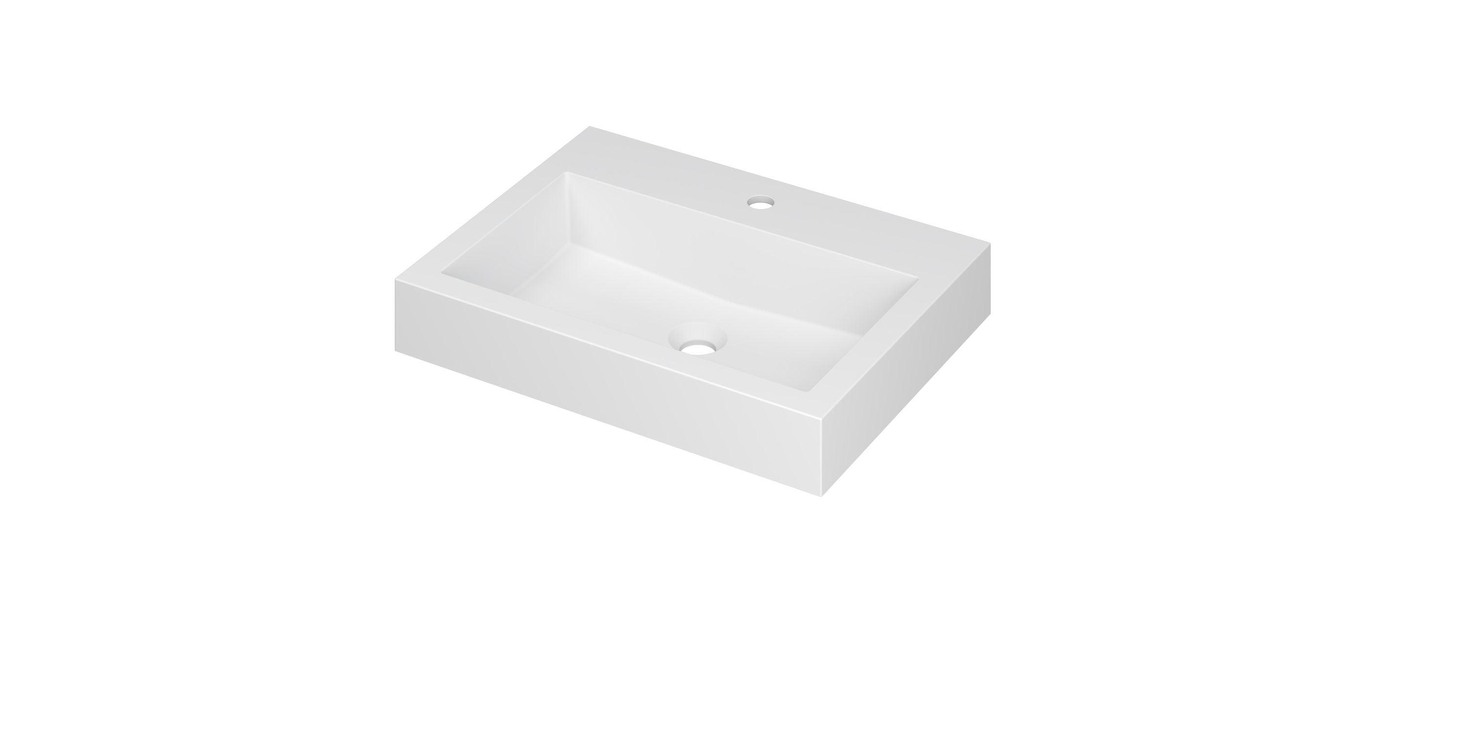 Ink Momento meubelwastafel 60x45cm polystone - 1 kraangat - mat wit