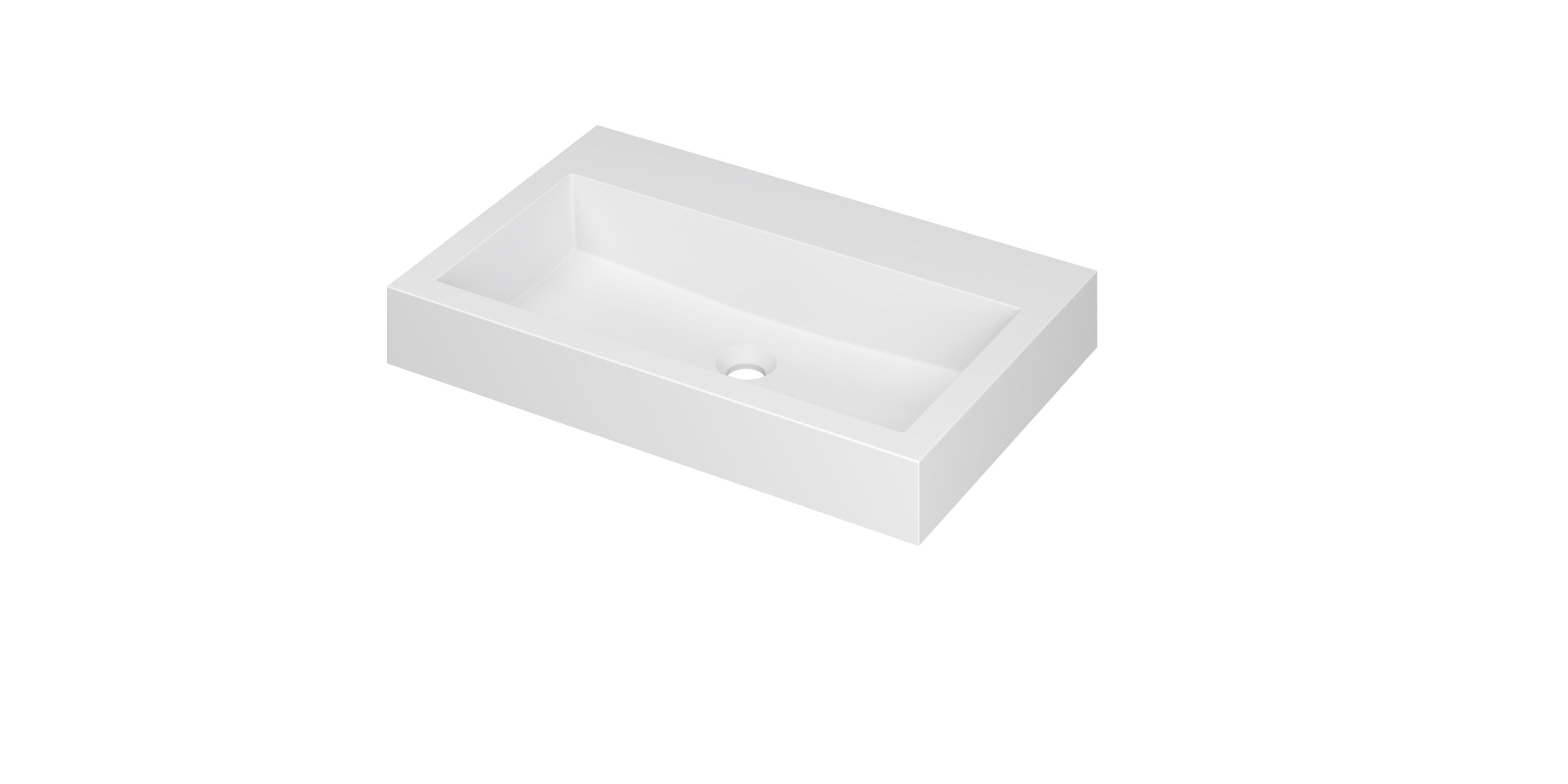 Ink Momento meubelwastafel 70x45cm polystone - zonder kraangat - mat wit