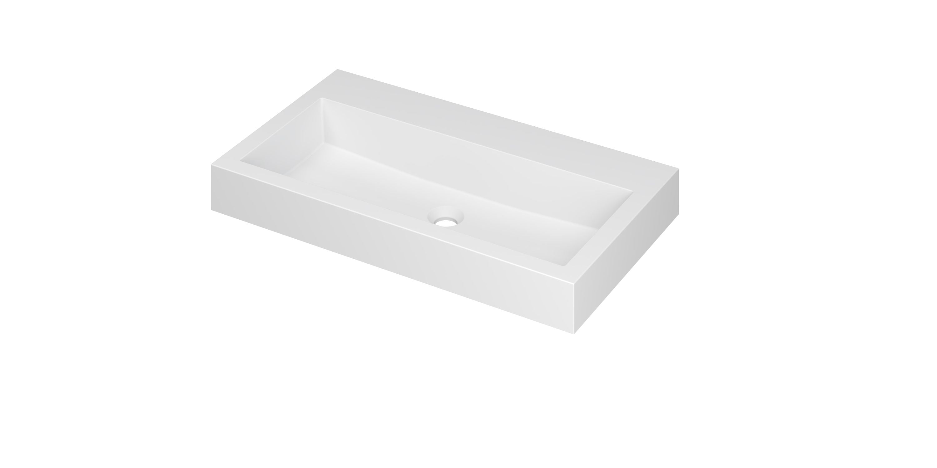 Ink Momento meubelwastafel 80x45cm polystone - zonder kraangat - mat wit