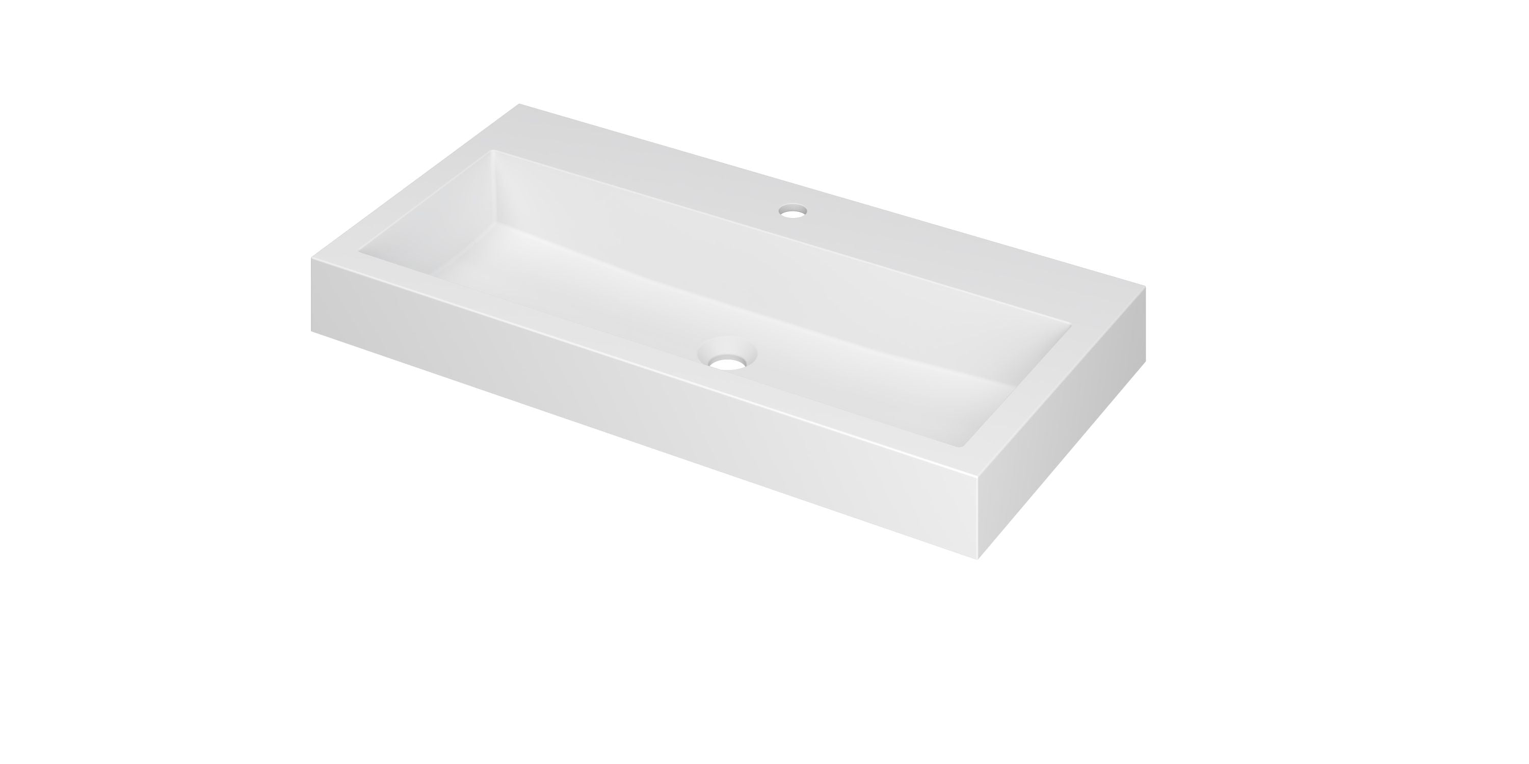 Ink Momento meubelwastafel 90x45cm polystone - 1 kraangat - mat wit