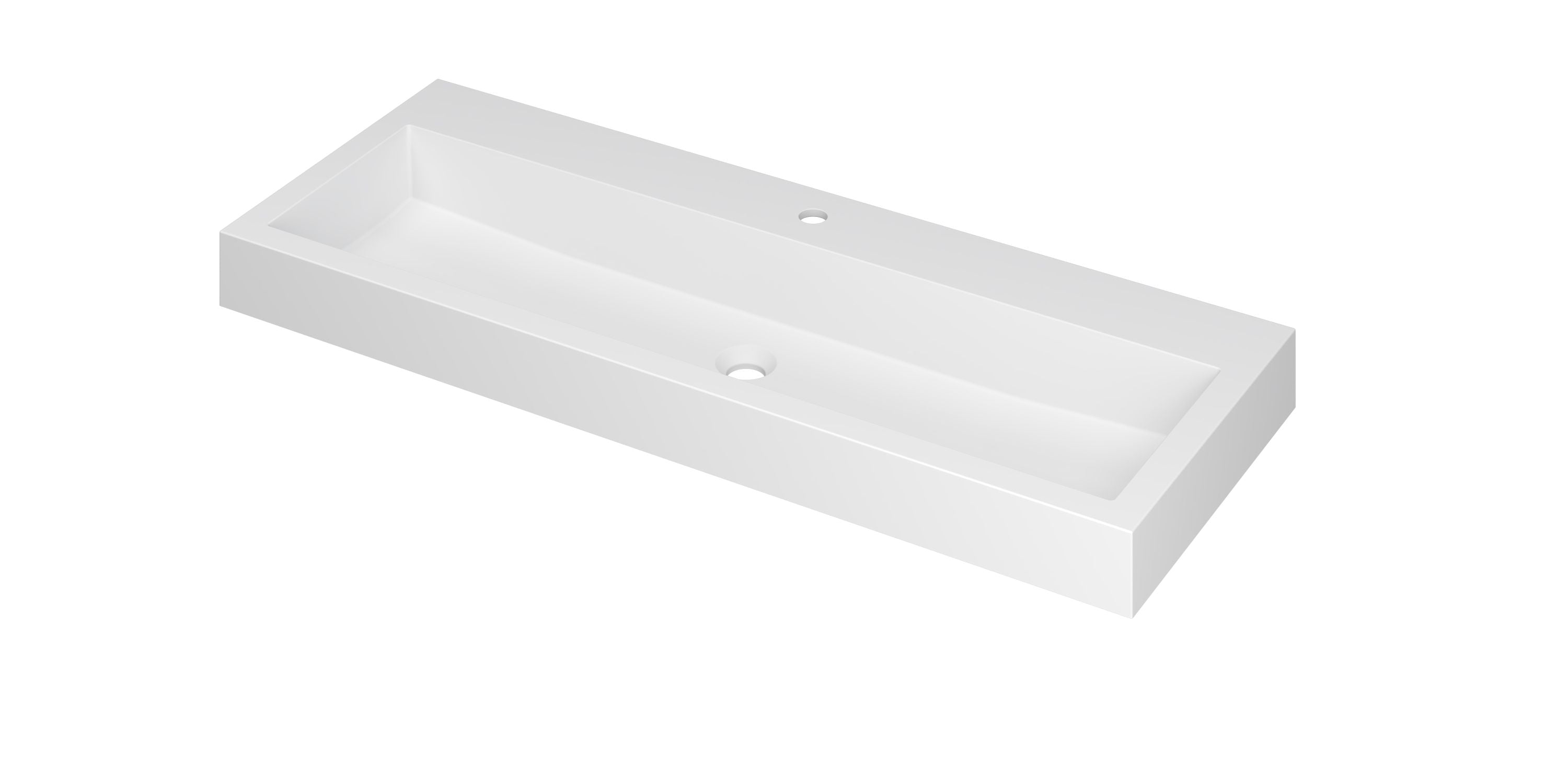 Ink Momento meubelwastafel 120x45cm polystone - centraal - 1 kraangat - mat wit