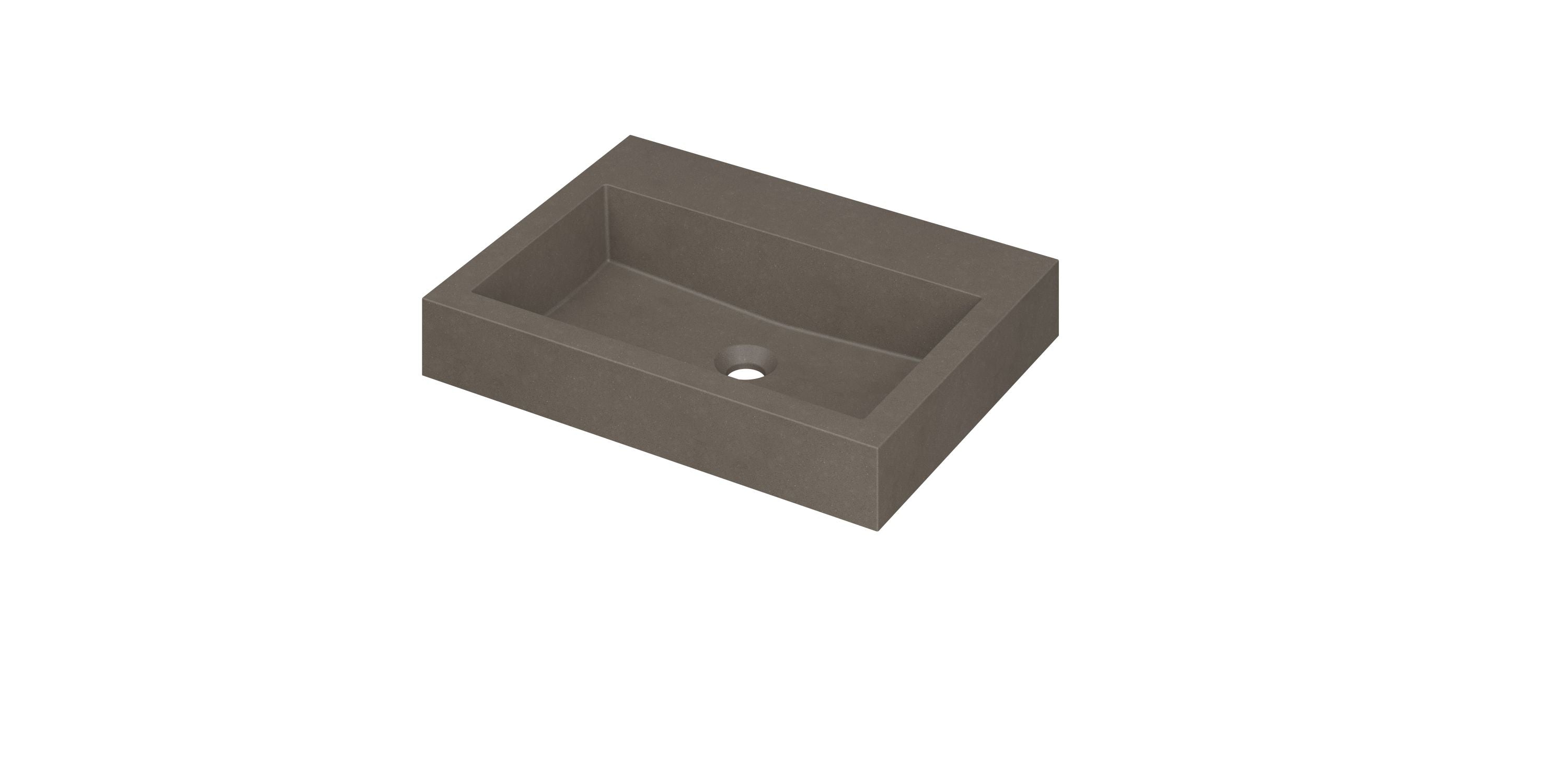 Ink Momento meubelwastafel 60x45cm quartz - zonder kraangat - beton