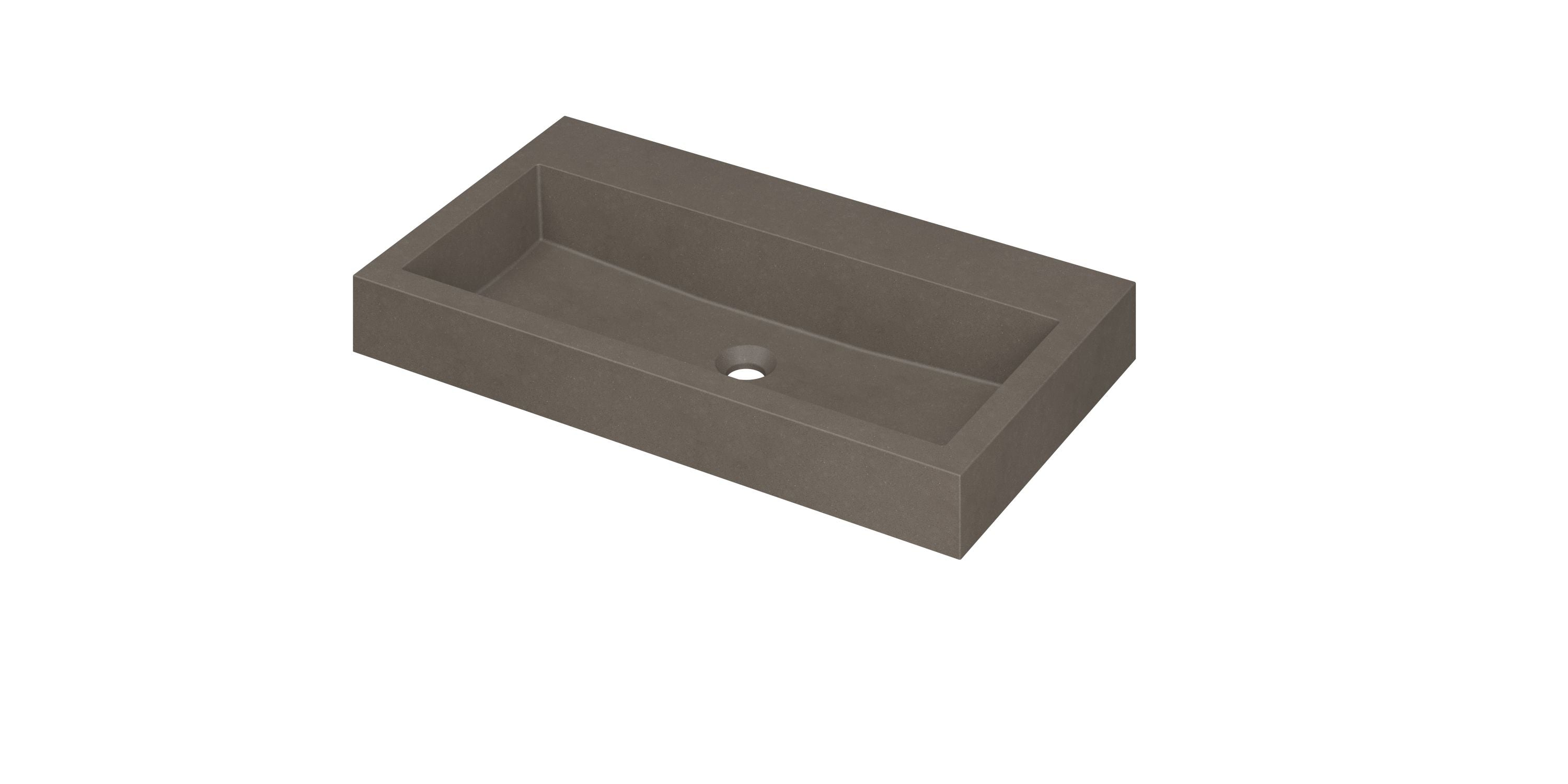 Ink Momento meubelwastafel 80x45cm quartz - zonder kraangat - beton