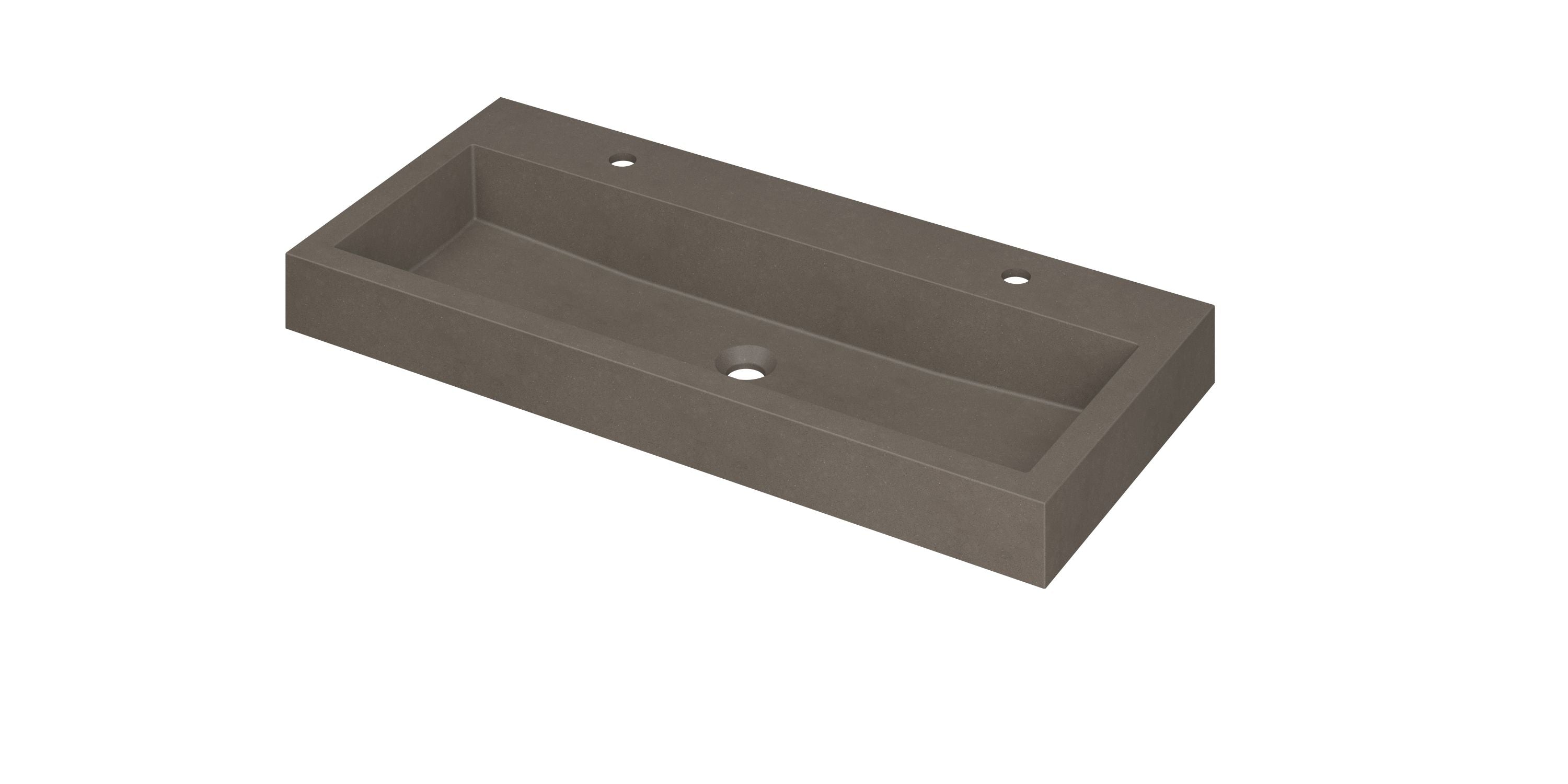 Ink Momento meubelwastafel 100x45cm quartz - centraal - 2 kraangaten - beton