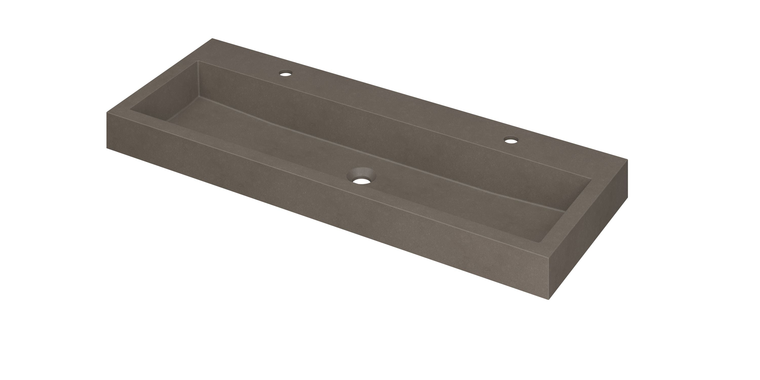 Ink Momento meubelwastafel 120x45cm quartz - centraal - 2 kraangaten - beton