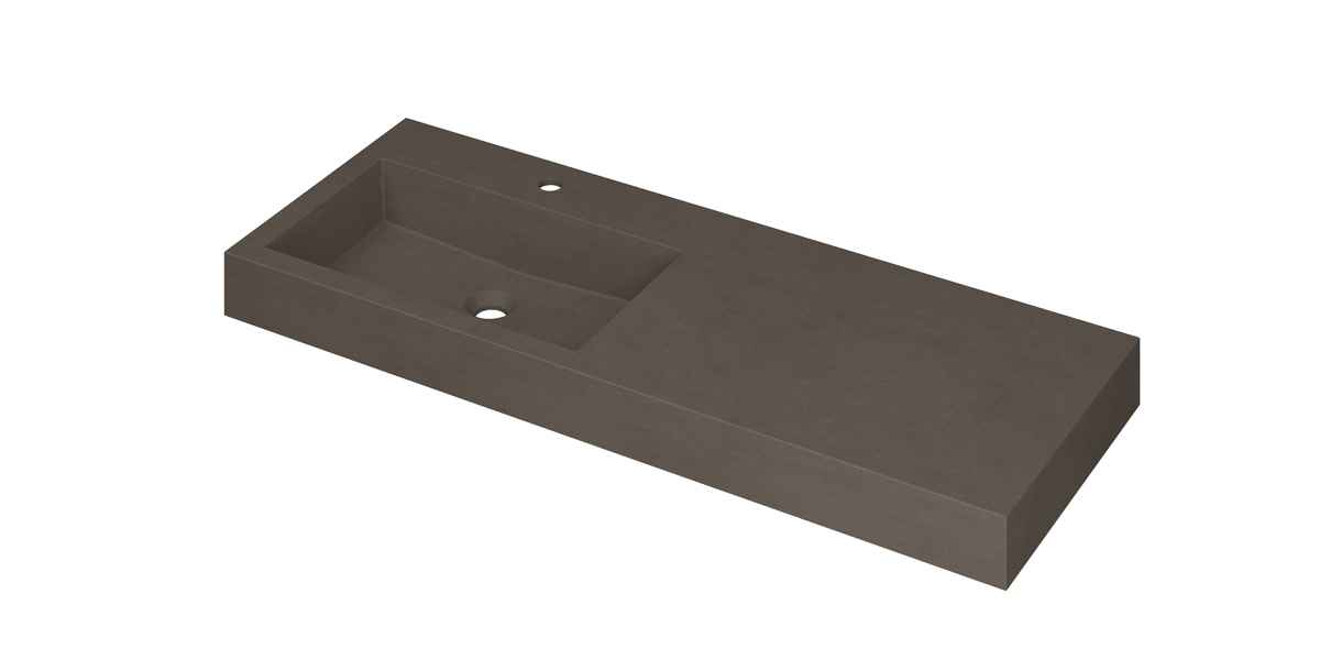 Ink Momento meubelwastafel 120x45cm quartz - links - 1 kraangat - beton