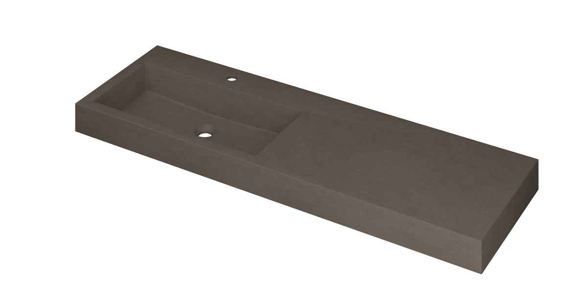 Ink Momento meubelwastafel 140x45cm quartz - links - 1 kraangat - beton