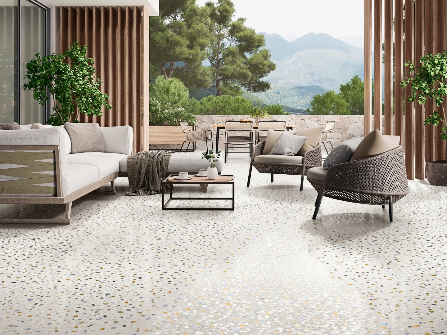 PorcelaniteDos, Palazzo - Cafe, Soft Touch Natural, 100x100cm, 10.00mm, Rett.