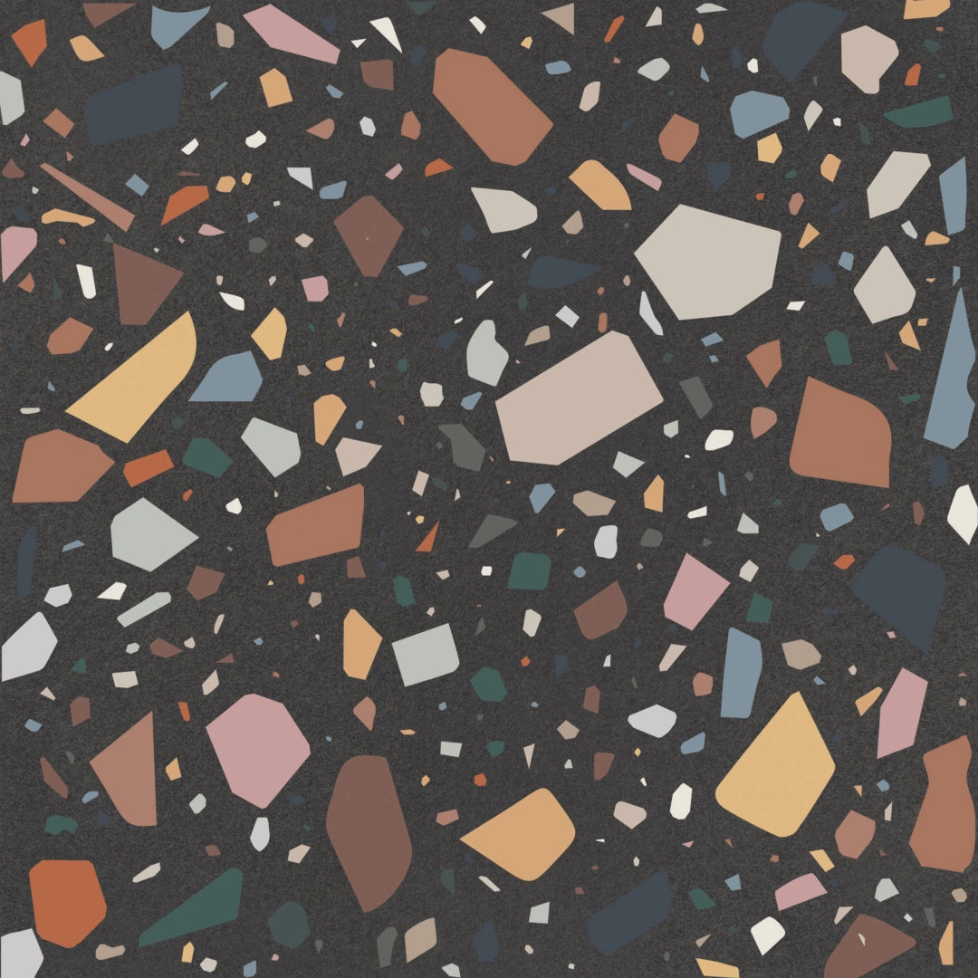 Quintessenza Ceramiche, Confetti - CNF108M - Nero Multicolor, Matt, 18.6x18.6cm, 9.00mm