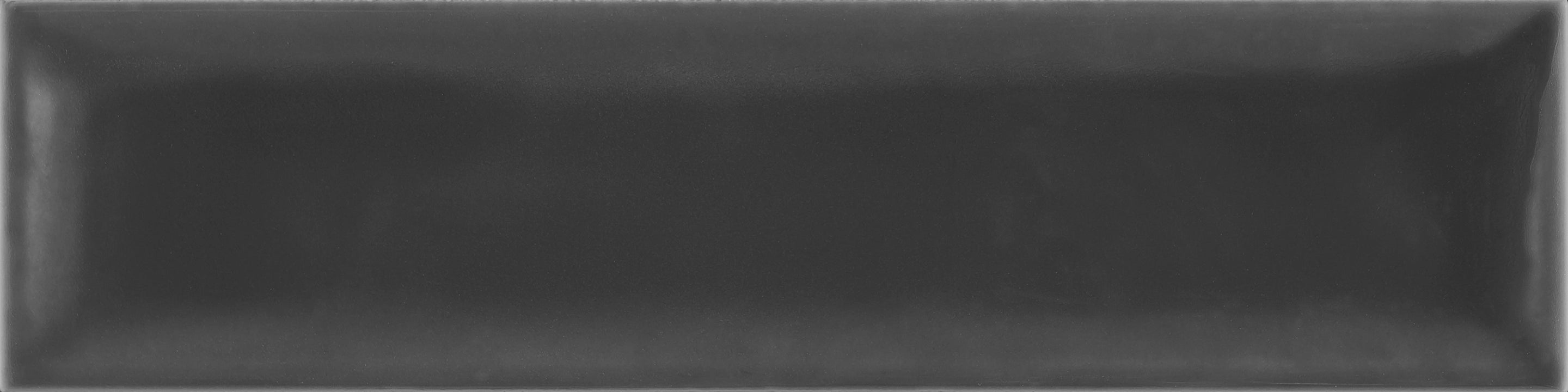 Argenta Ceramica, Jewell - Black, Gloss, 7.5x30cm, 10.00mm, Not rectified