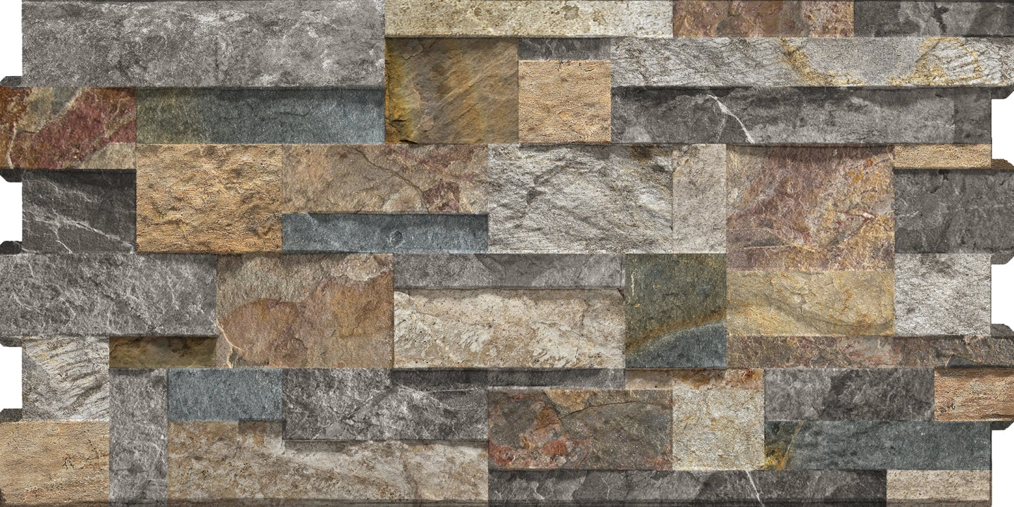 Novabell, Brickup - BKP 625 - Street Quartz Mix, Natural, 25x49cm, 9.00mm