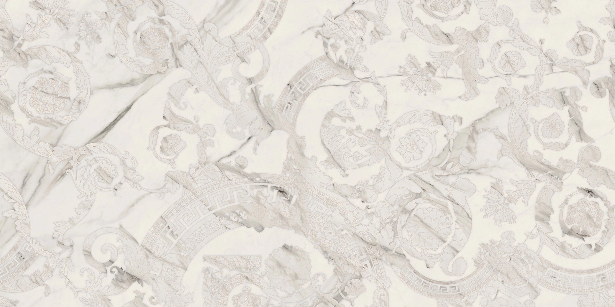 Versace Tiles, Maximvs - G67590 - Statuario White Megabarocco, Lux, 60x120cm, 10.00mm, Rett.
