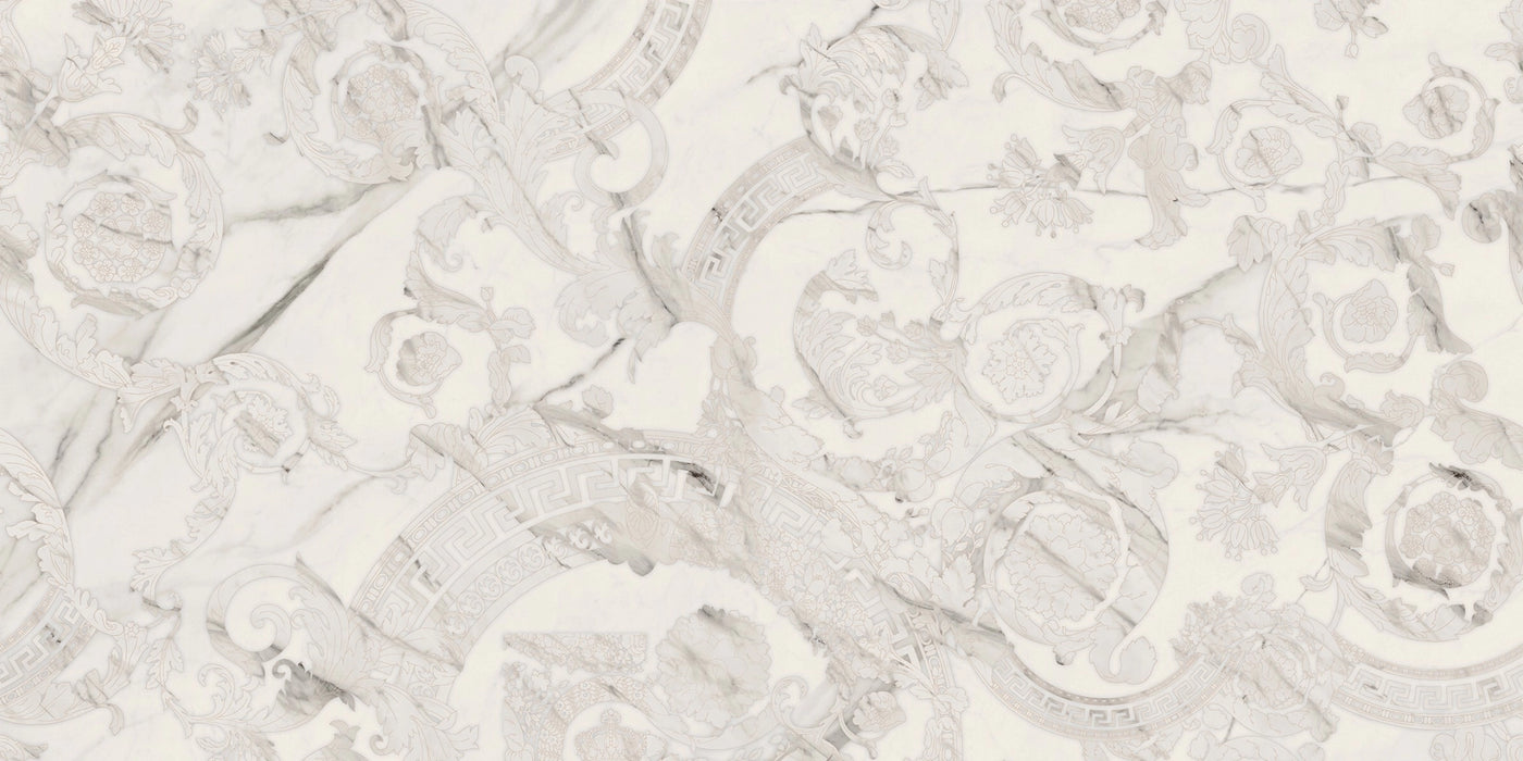 Versace Tiles, Maximvs - G67590 - Statuario White Megabarocco, Lux, 60x120cm, 10.00mm, Rett.