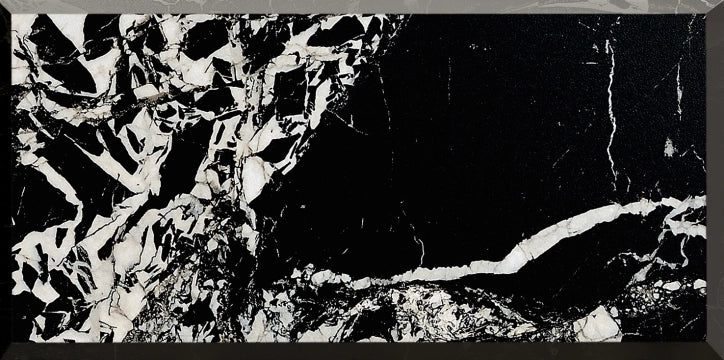 Ceramica Fioranese, Prestige - M3717LR - Black Antique Effect, Polished, 74x148cm, 10.00mm, Rett.