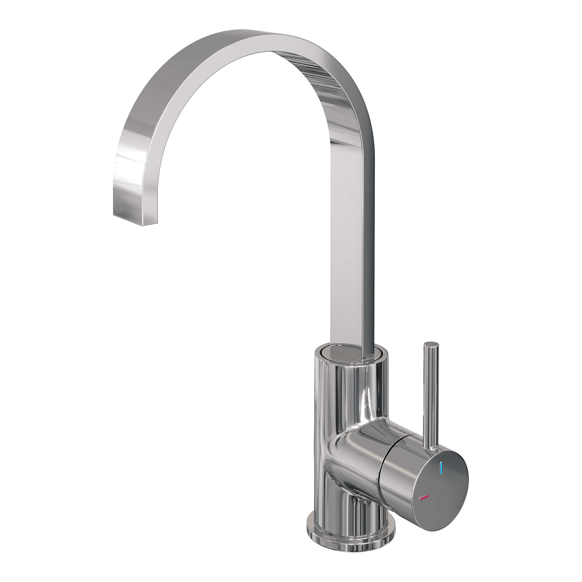 Brauer Edition wastafelkraan hoog cascade - hendel 1 - geborsteld RVS PVD