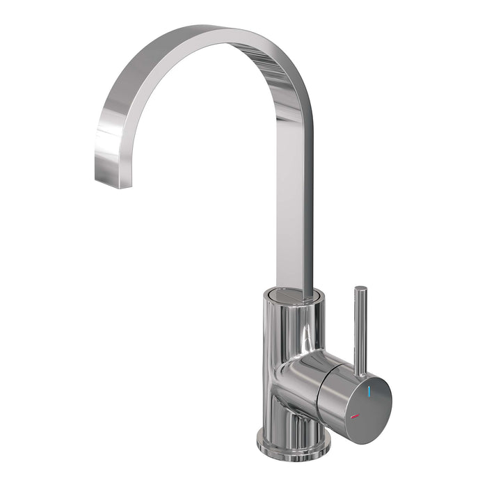Brauer Edition wastafelkraan hoog cascade - hendel 1 - geborsteld RVS PVD