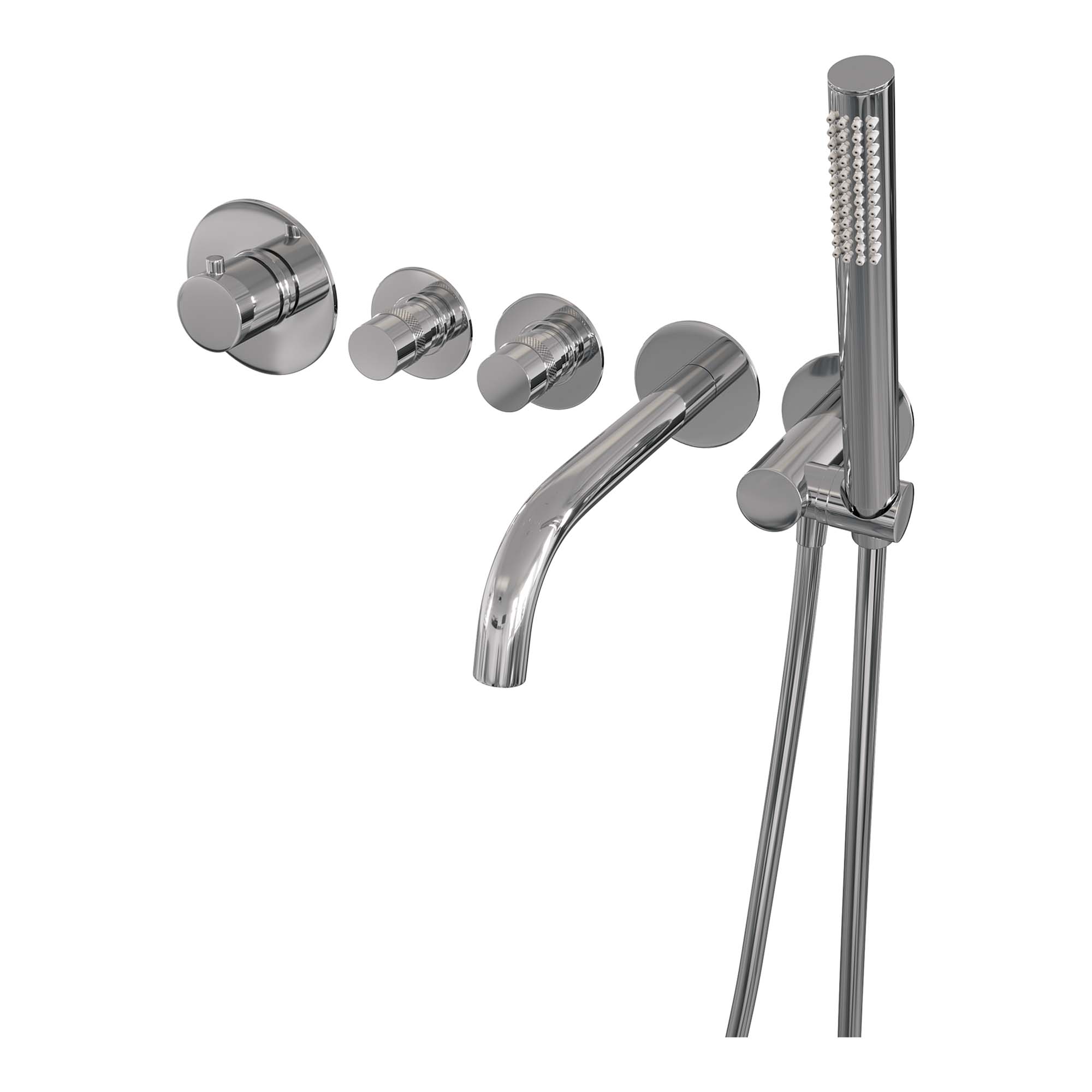 Brauer Edition inbouw badthermostaat met uitloop - chroom - staafhanddouche