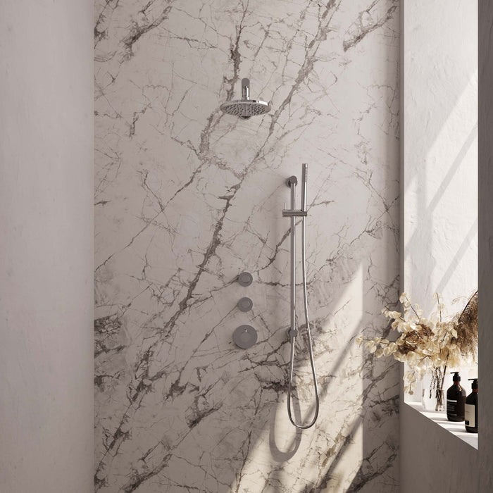 Brauer Edition thermostatische inbouw doucheset - chroom - hoofddouche 20cm - wandarm - staafhanddouche - Glijstang