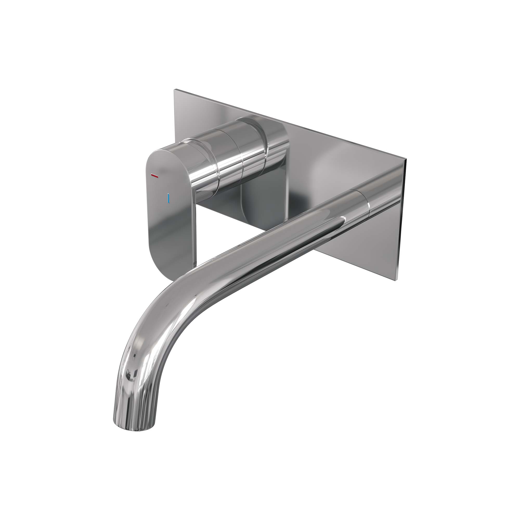 Brauer Edition inbouw wastafelkraan - gebogen uitloop - achterplaat - hendel 3 links - chroom