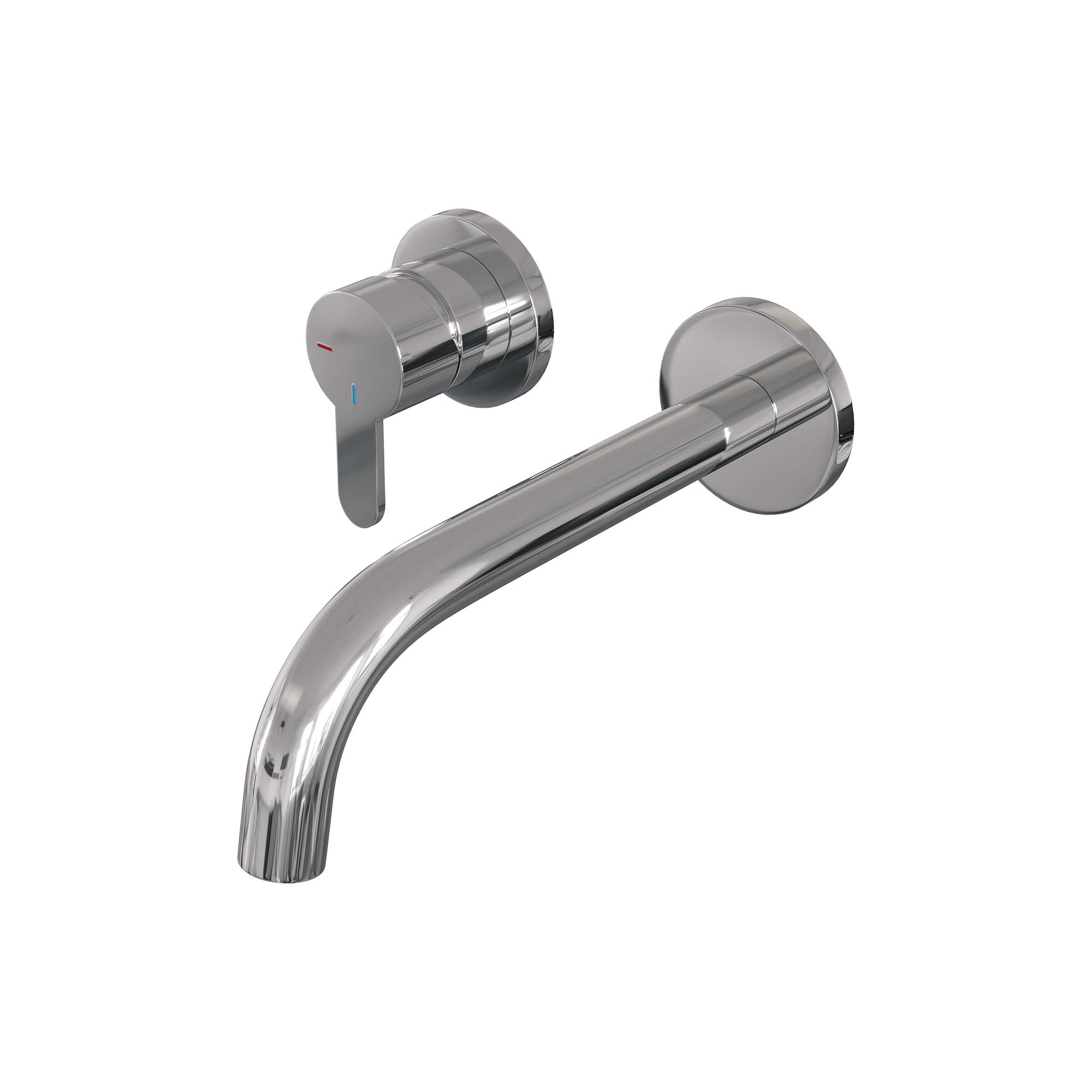 Brauer Edition inbouw wastafelkraan - gebogen uitloop - rozetten - hendel 4 links - chroom